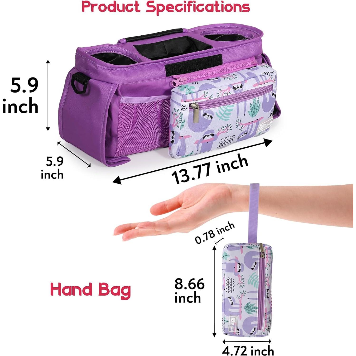 Organizador de Carriola ERRUI con Portavasos y Bolsa Desmontable