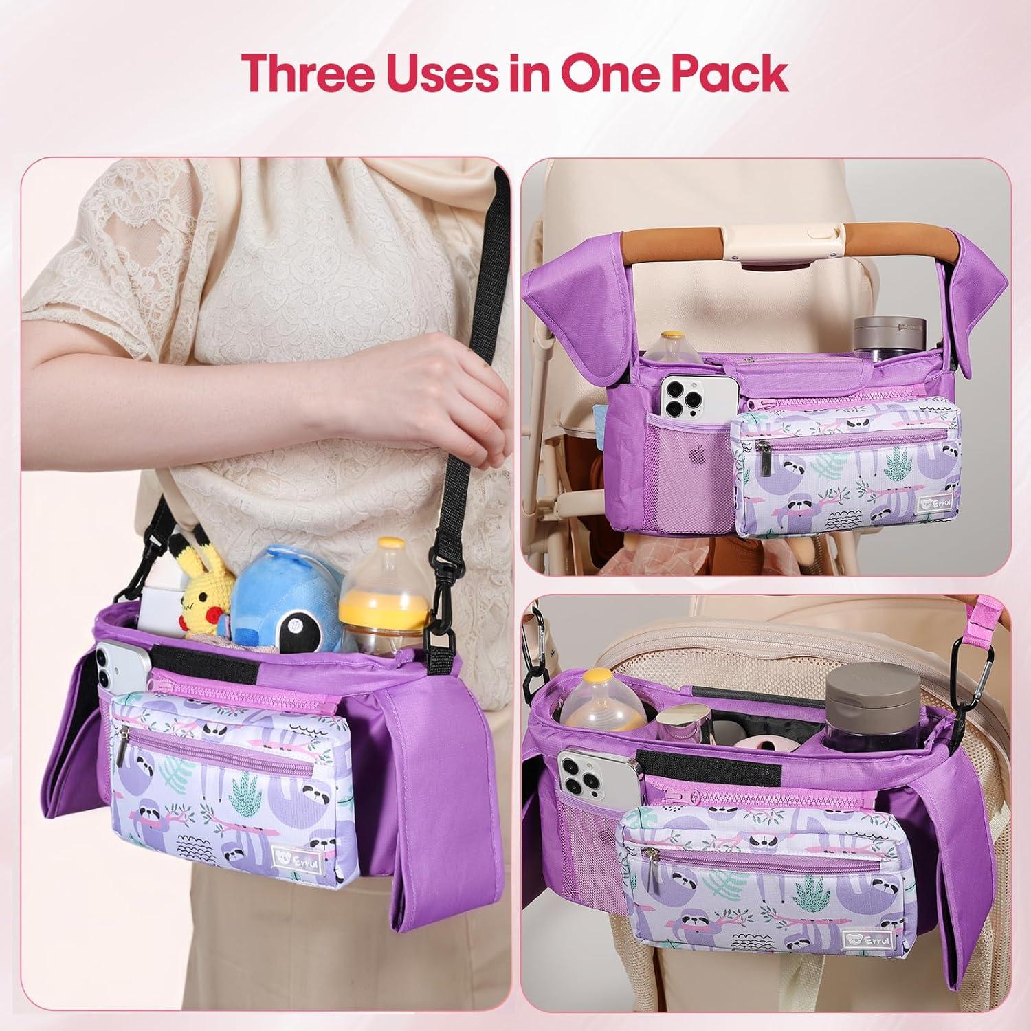 Organizador de Carriola ERRUI con Portavasos y Bolsa Desmontable