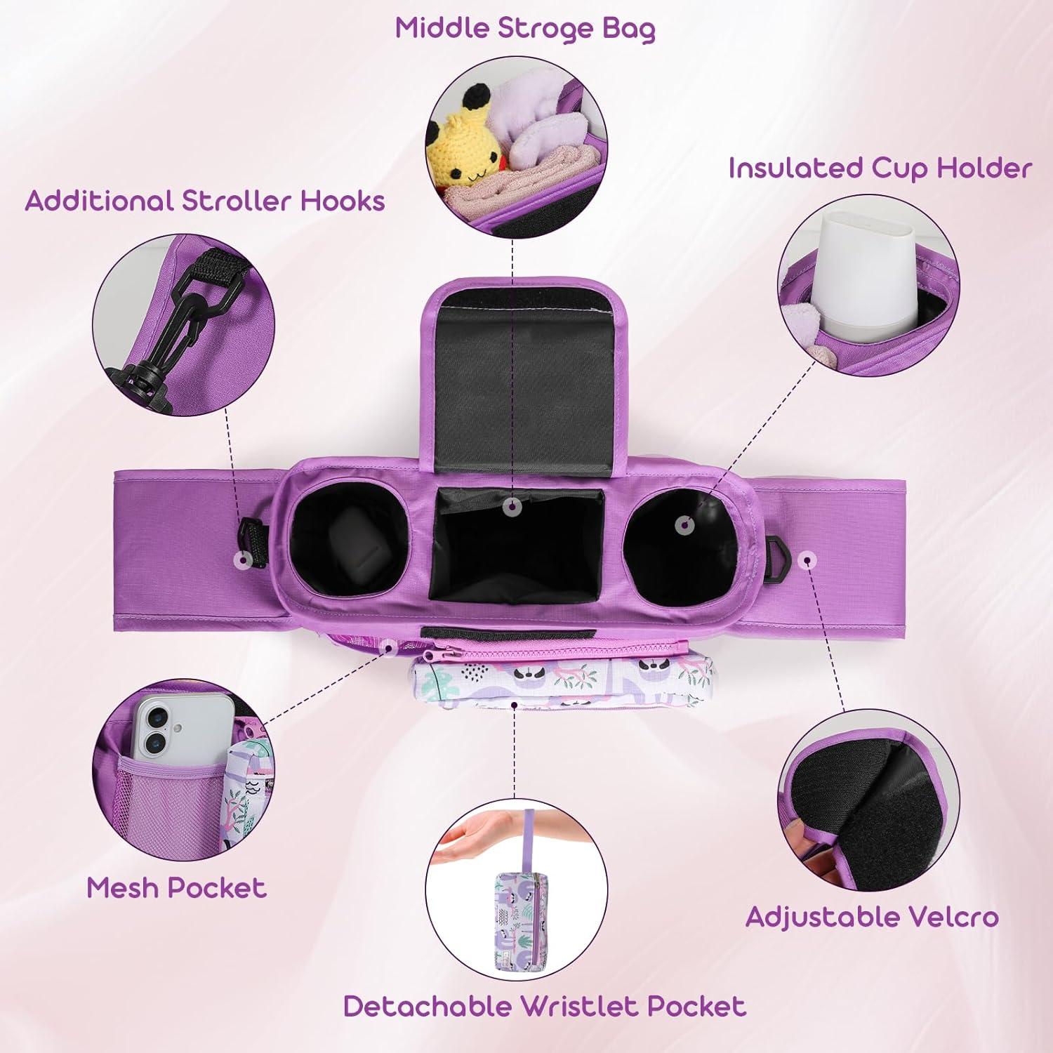 Organizador de Carriola ERRUI con Portavasos y Bolsa Desmontable