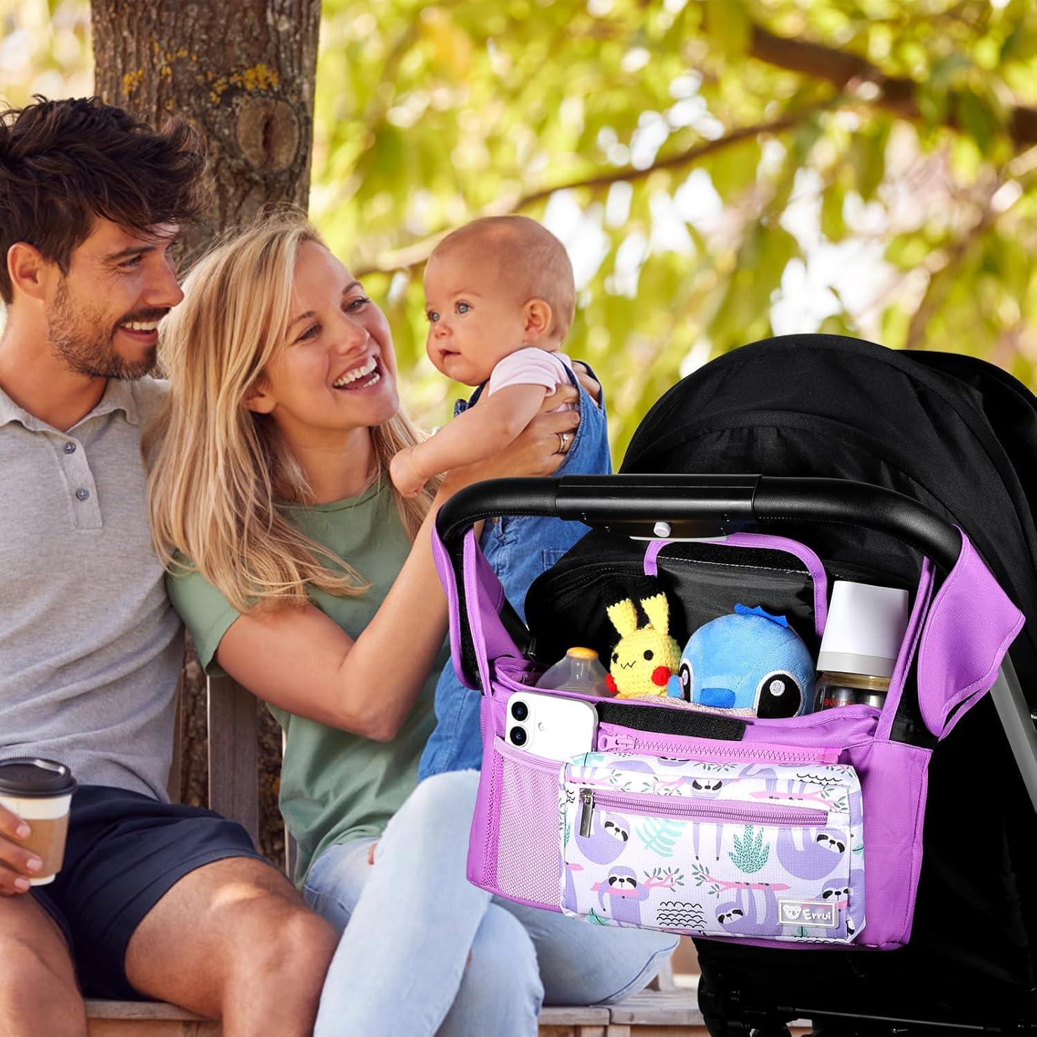 Organizador de Carriola ERRUI con Portavasos y Bolsa Desmontable