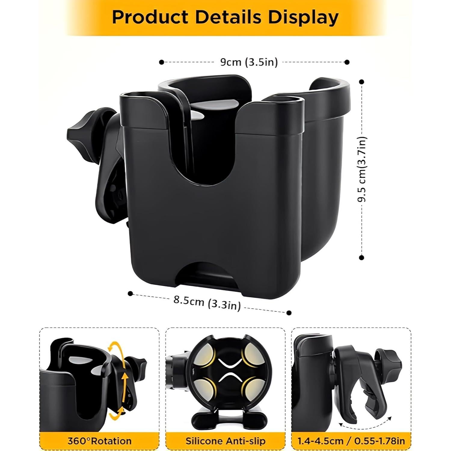 Soporte para Tazas y Teléfonos Móviles Genérico 2 en 1 Universal