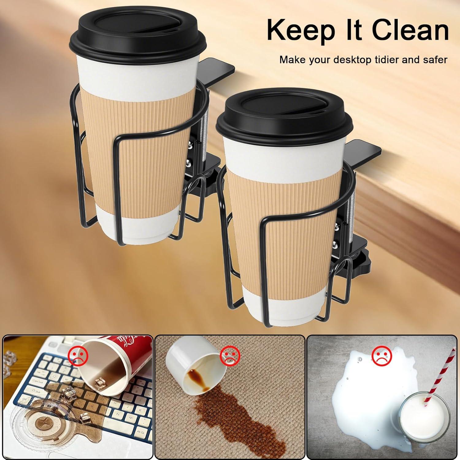 Soporte de Taza Antideslizante Mekueeex - Paquete de 2, Negro