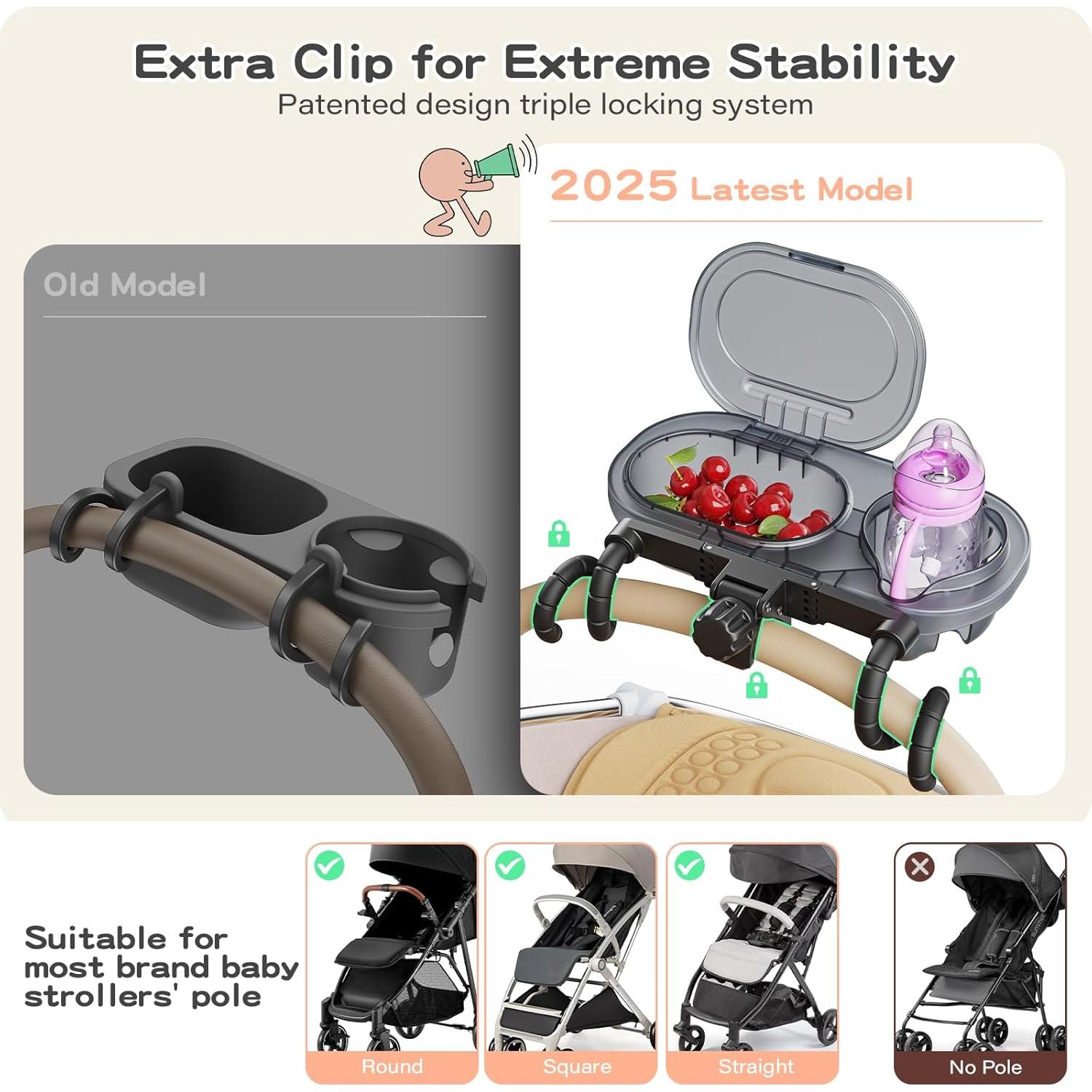 Bandeja para Bocadillos Universal 3 en 1 para Cochecito