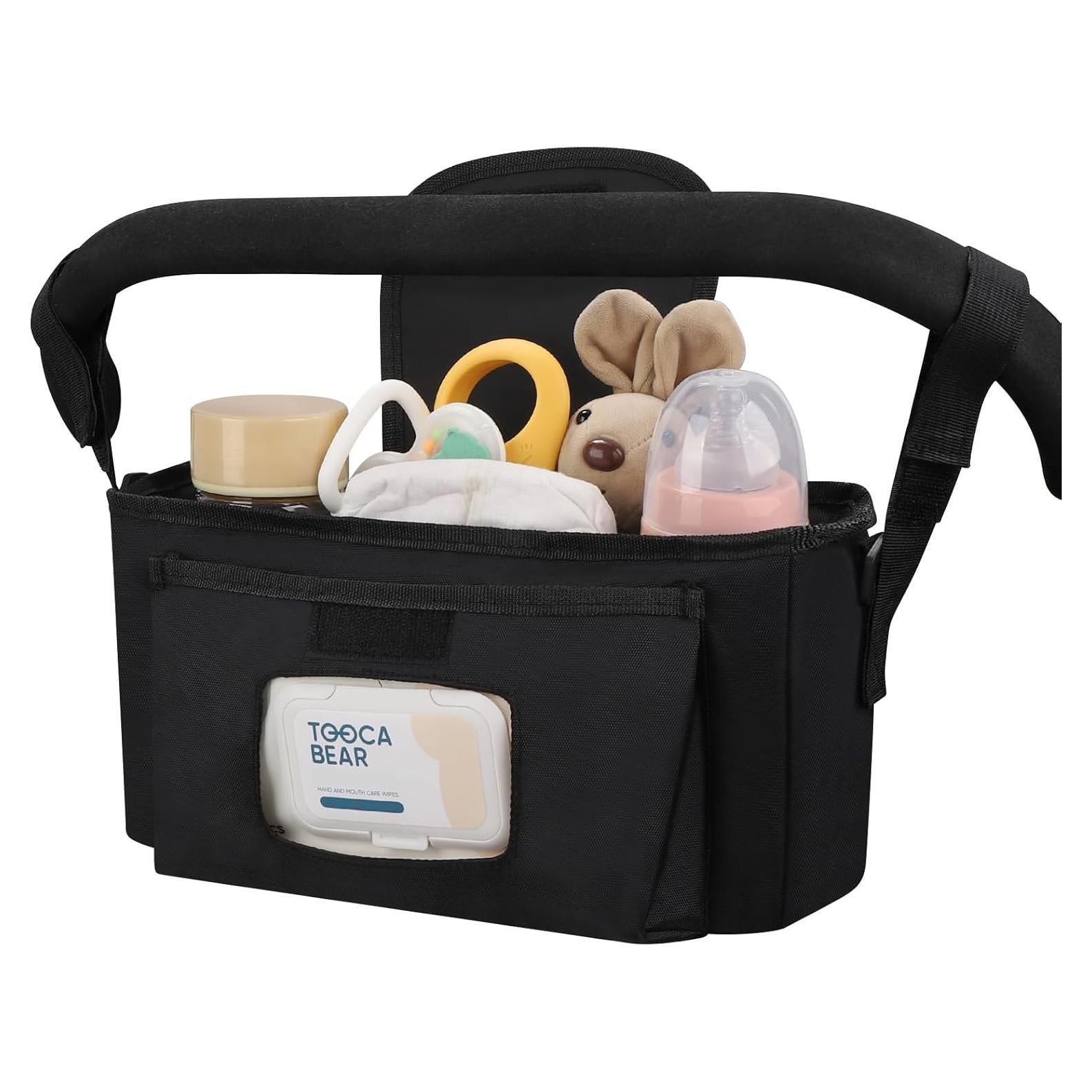 Organizador Universal para Cochecito Accmor con Soporte para Vaso Aislado - Negro