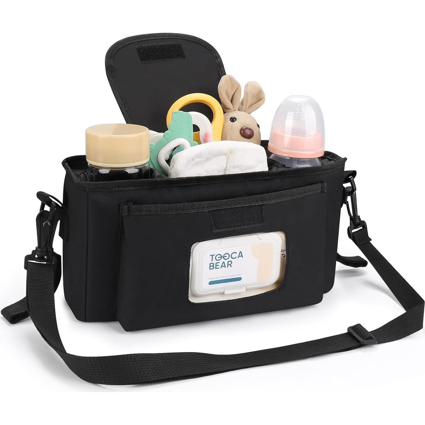 Organizador Universal para Cochecito Accmor con Soporte para Vaso Aislado - Negro