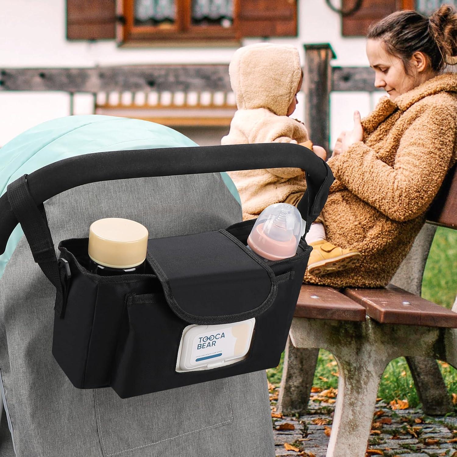 Organizador Universal para Cochecito Accmor con Soporte para Vaso Aislado - Negro