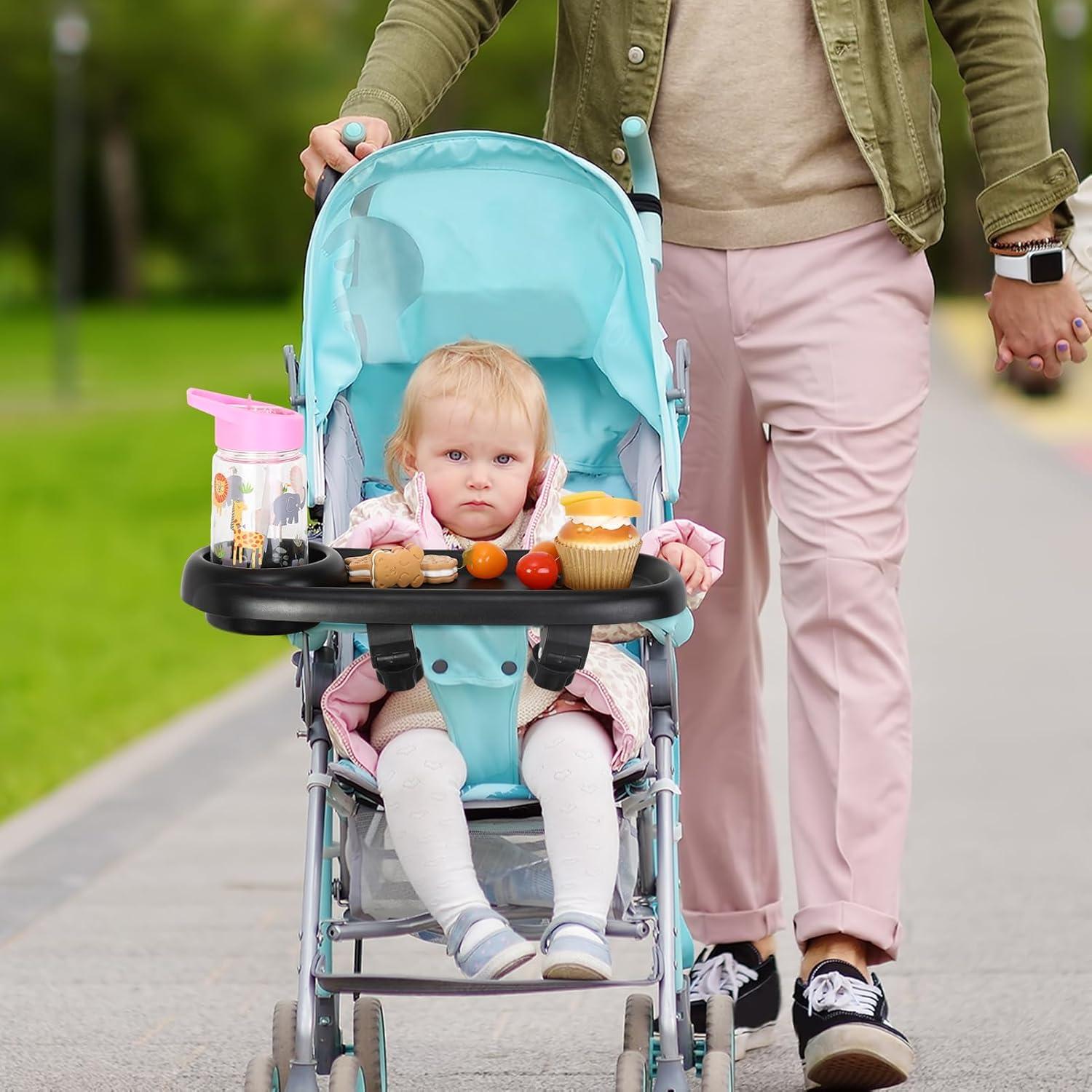 Bandeja para bocadillos de cochecito Guiqulai 3 en 1 con soporte