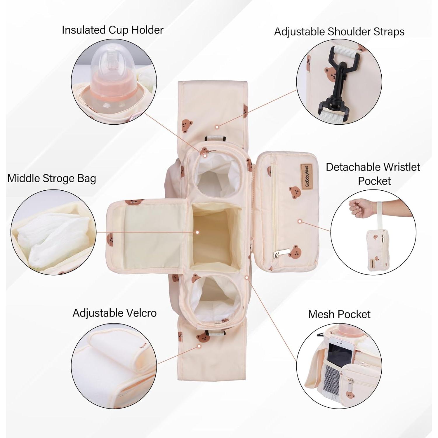 Organizador Universal para Carriolas GOBABYMART Beige Osos