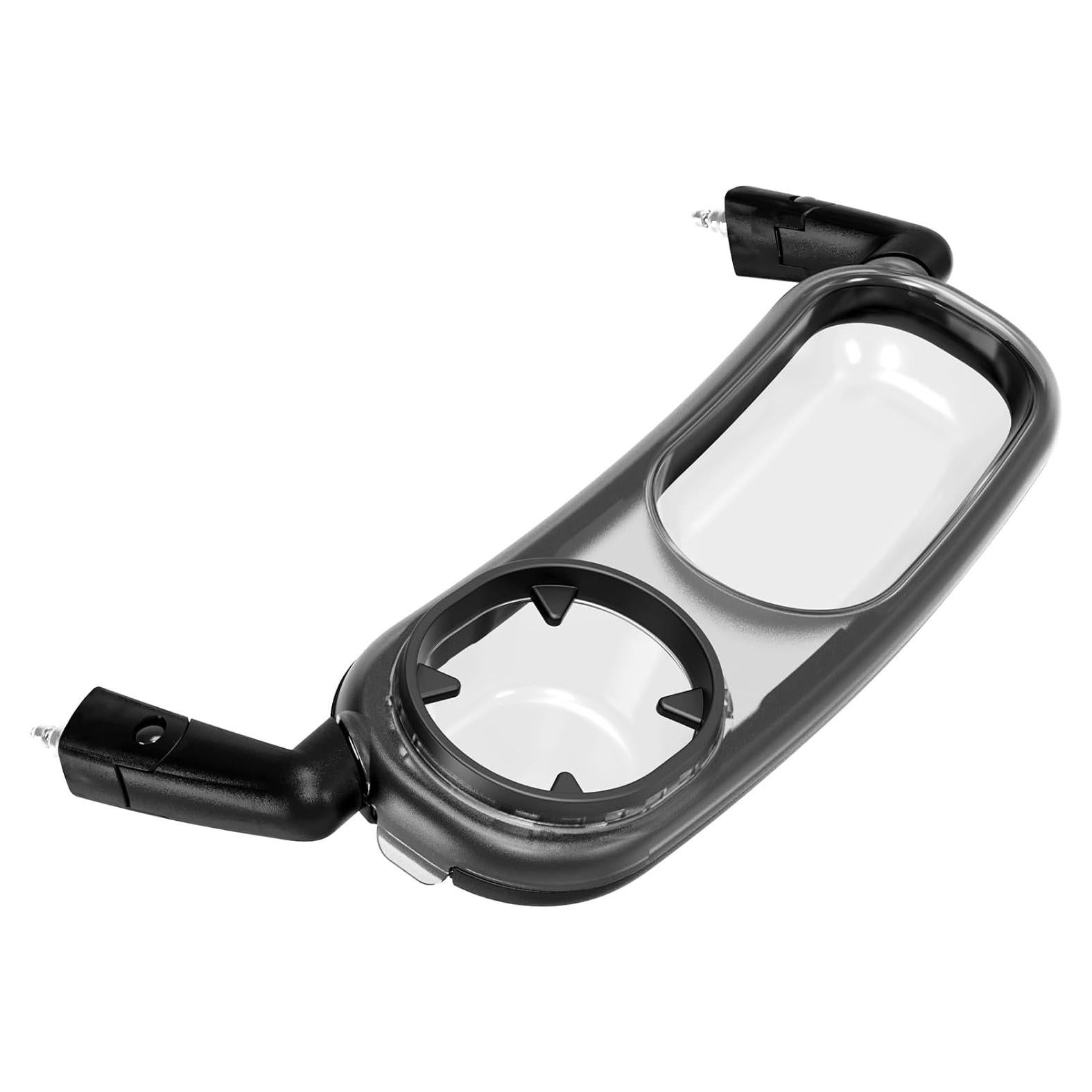 Bandeja de bocadillos UPPAbaby gris con portavasos y tazón