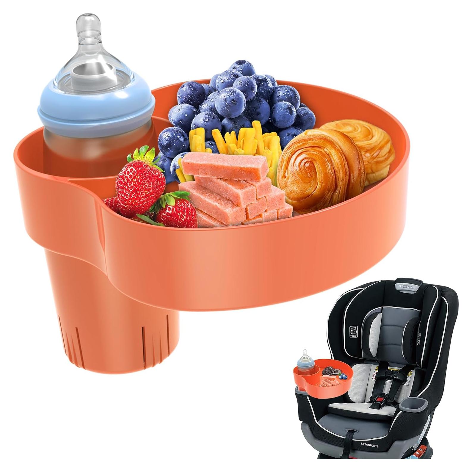 Bandeja para Asiento de Coche SSPONT Naranja con Portavasos