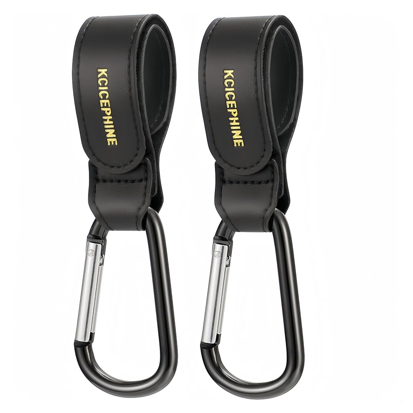 Ganchos para Cochecito de Bebé - 2 Piezas Ajustables Negro