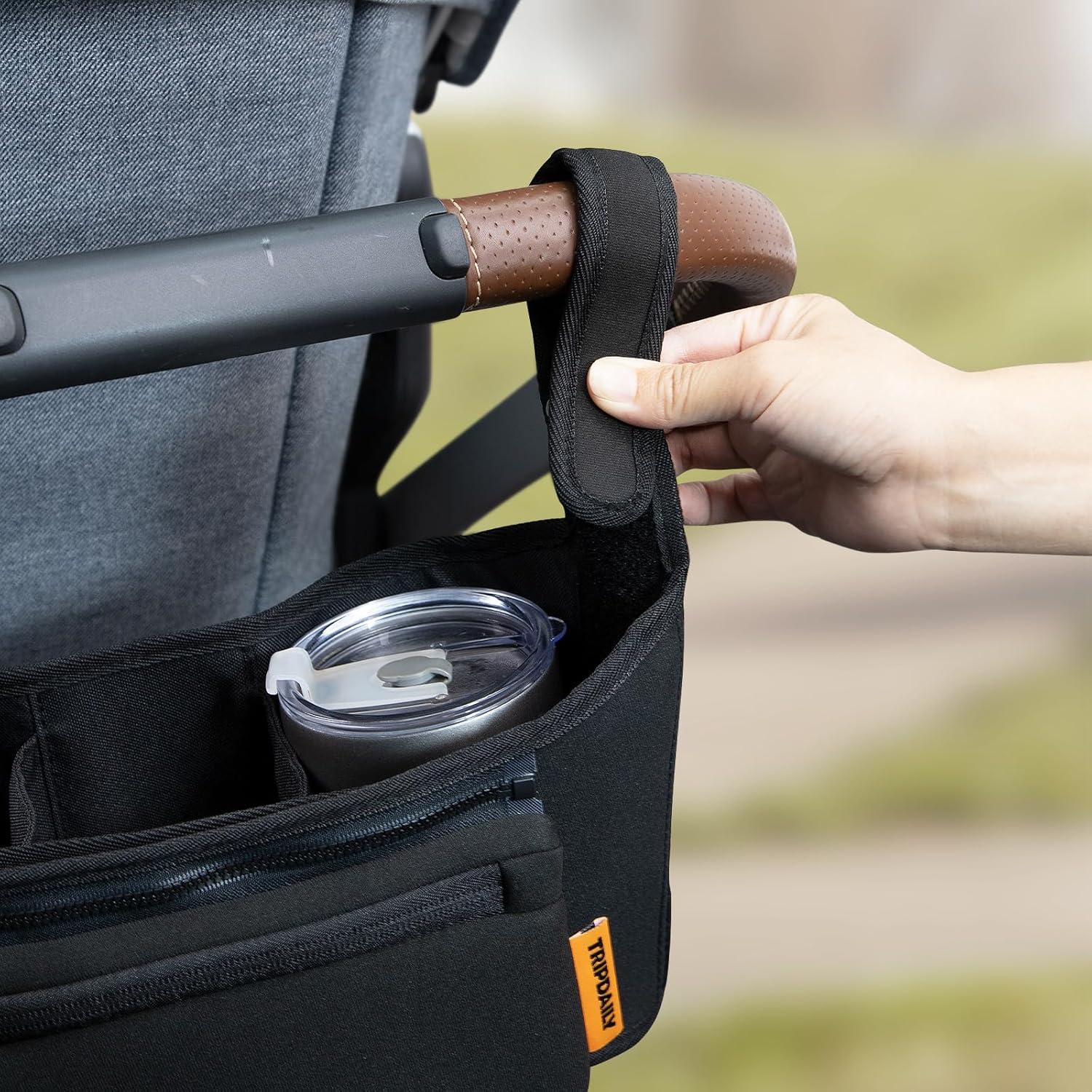 Organizador de Cochecito TRIPDAILY con Soporte de Vaso y Correas Antideslizantes