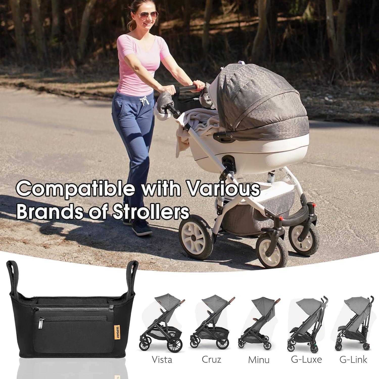 Organizador de Cochecito TRIPDAILY con Soporte de Vaso y Correas Antideslizantes