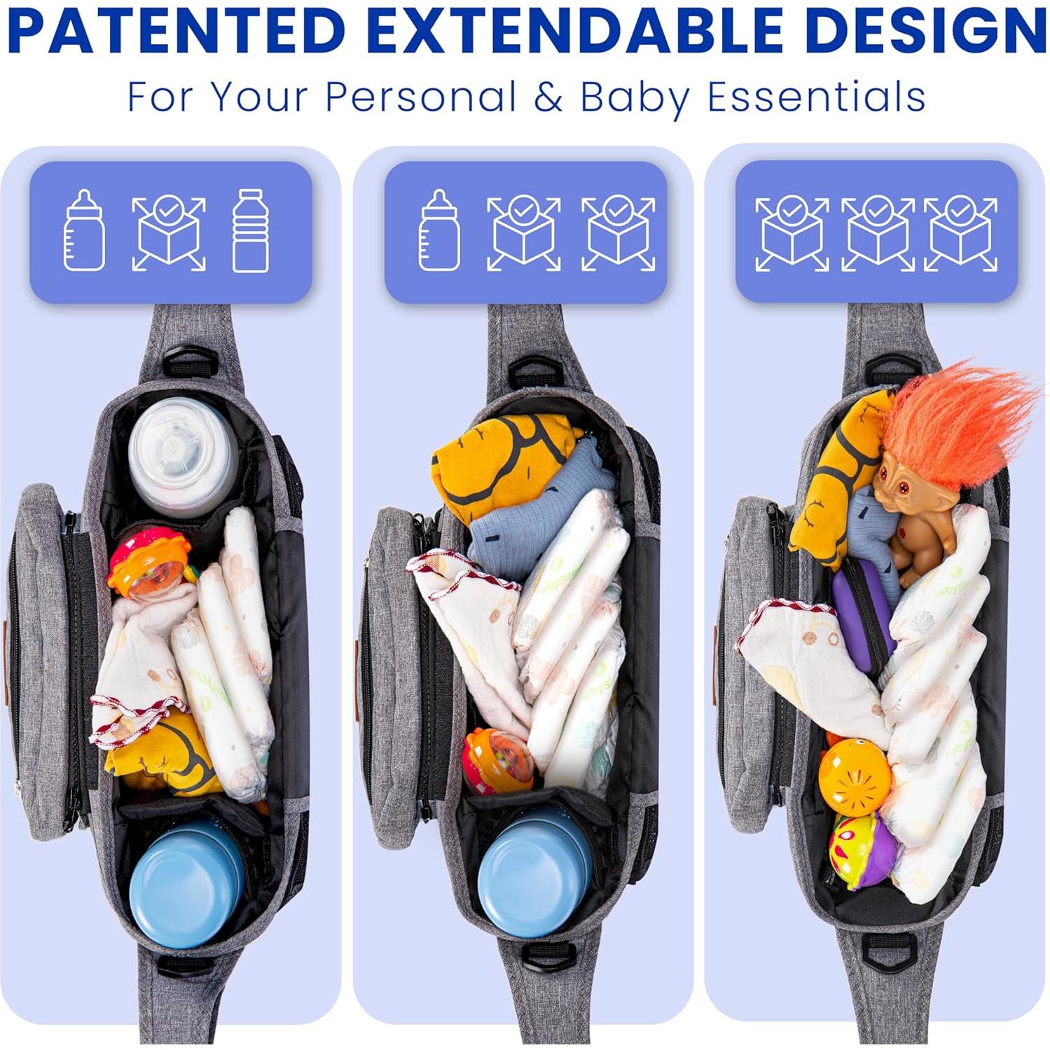 Caddy para Cochecito Pillani Gris - Organizador Universal con Portavasos