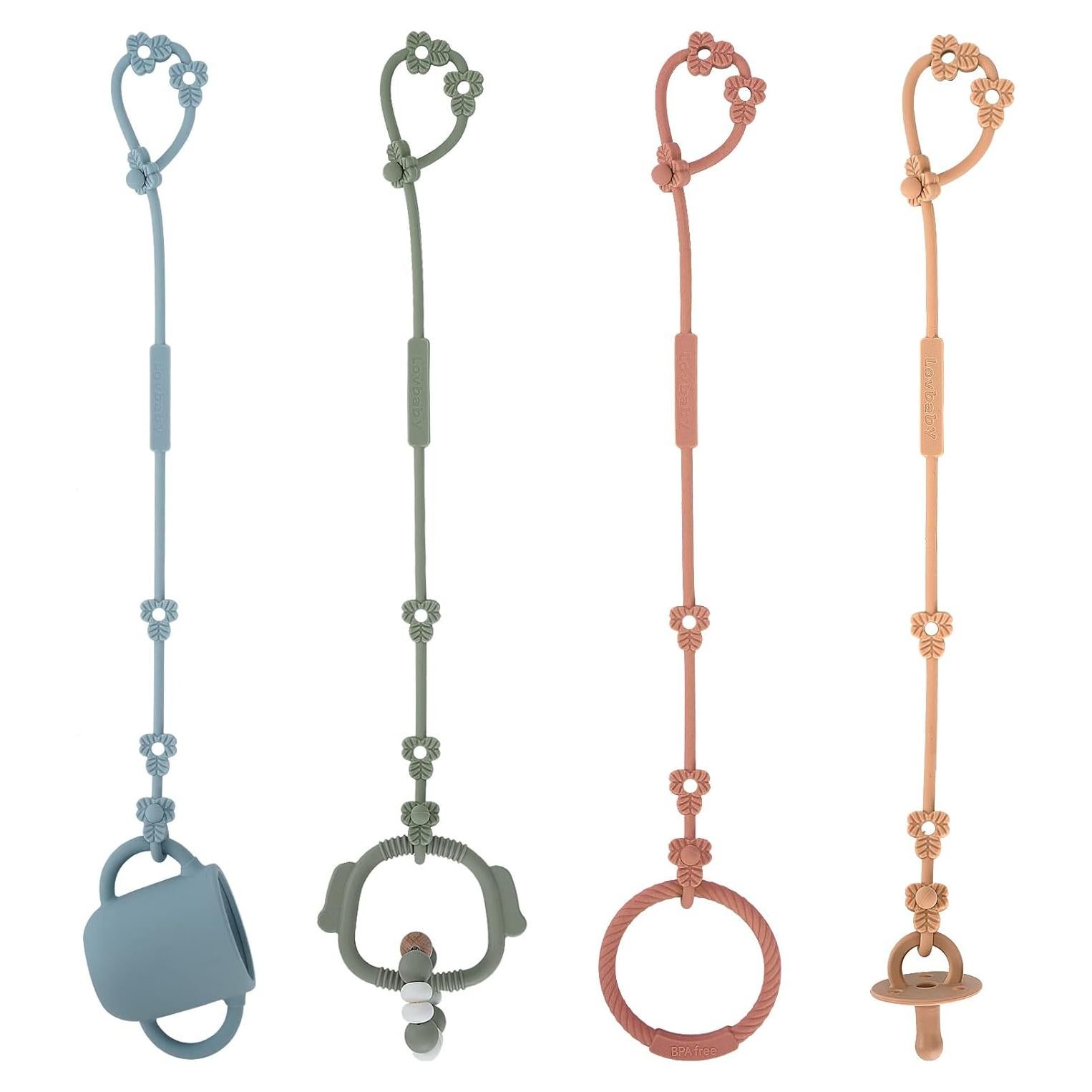 Correas de Seguridad para Juguetes Bebé Silicona 4 Piezas