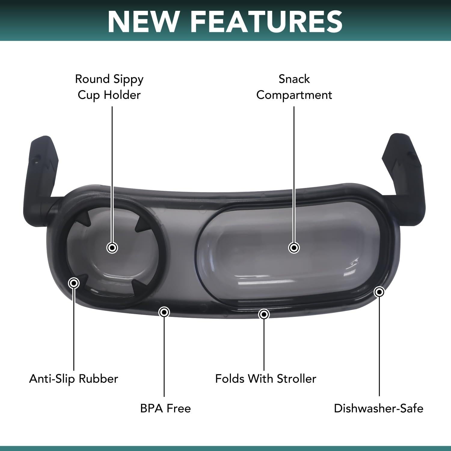 Bandeja de Snacks UPPAbaby Vista/Cruz V2, Lavable, 1 Compartimento