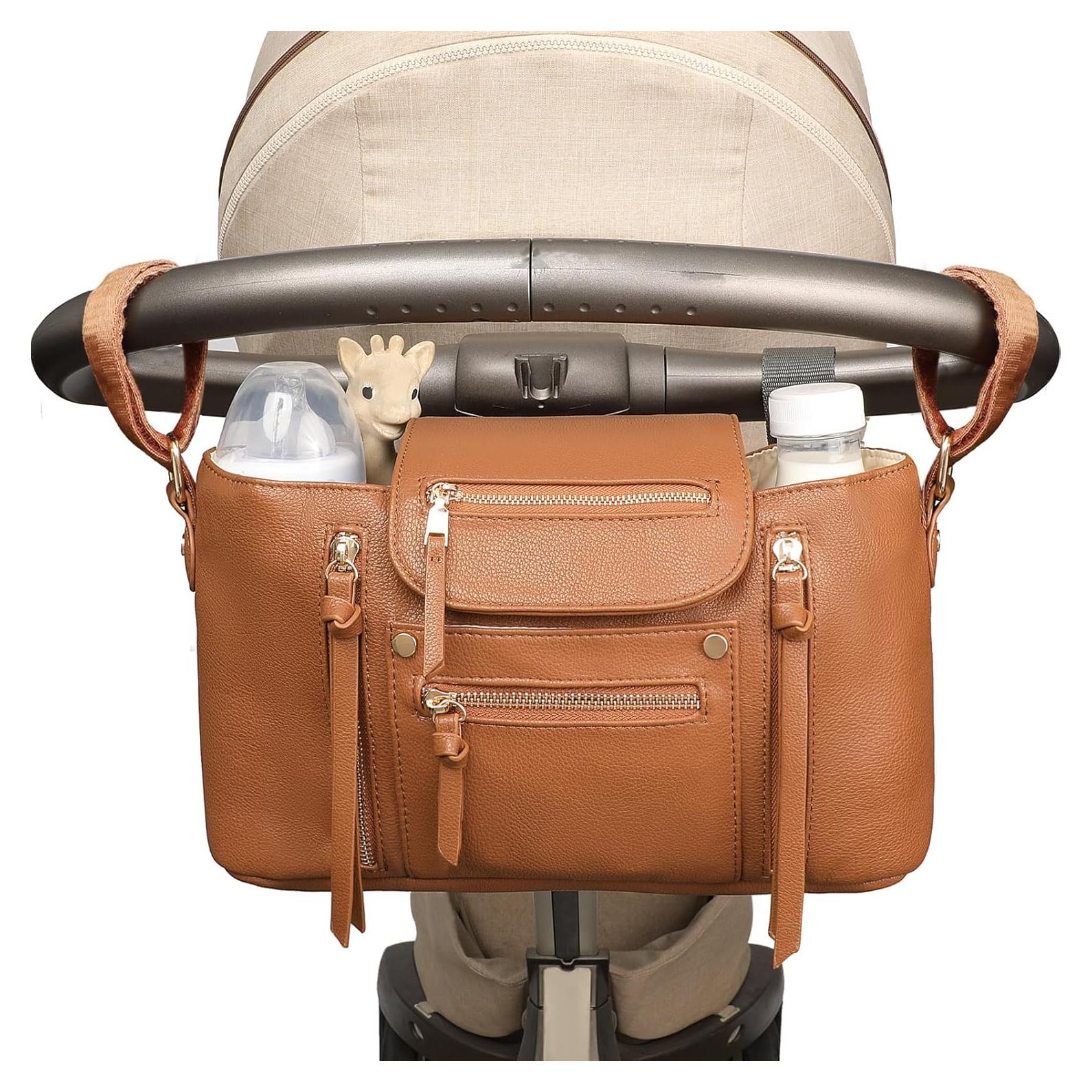 Organizador de Cochecito Miss Fong Marrón con Soporte para Tazas