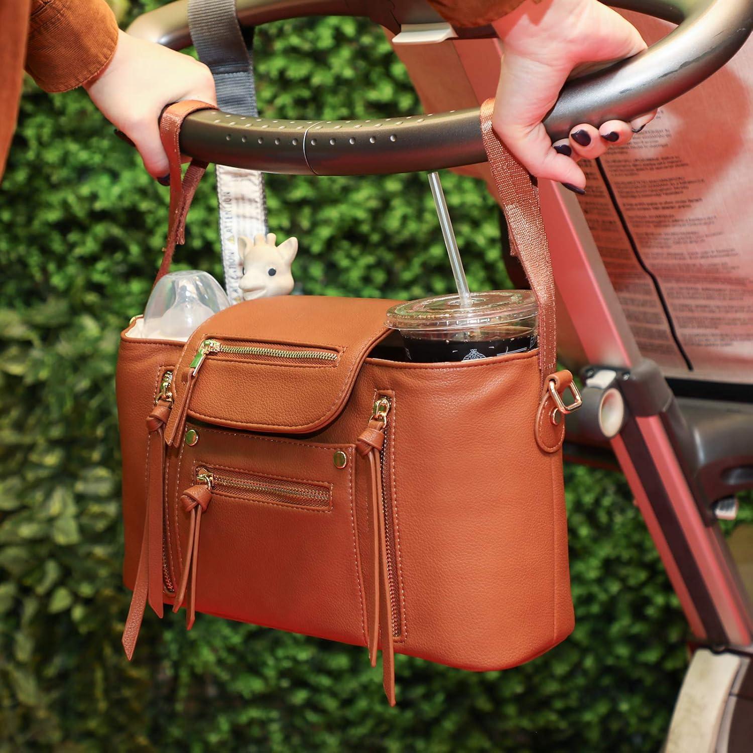 Organizador de Cochecito Miss Fong Marrón con Soporte para Tazas