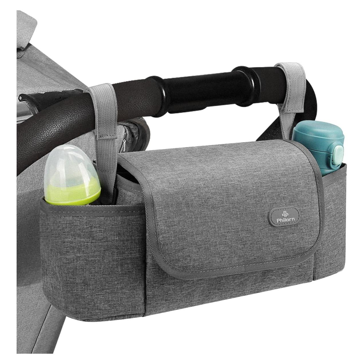 Bolsa Organizadora para Carriola Philorn Gris con Portavasos