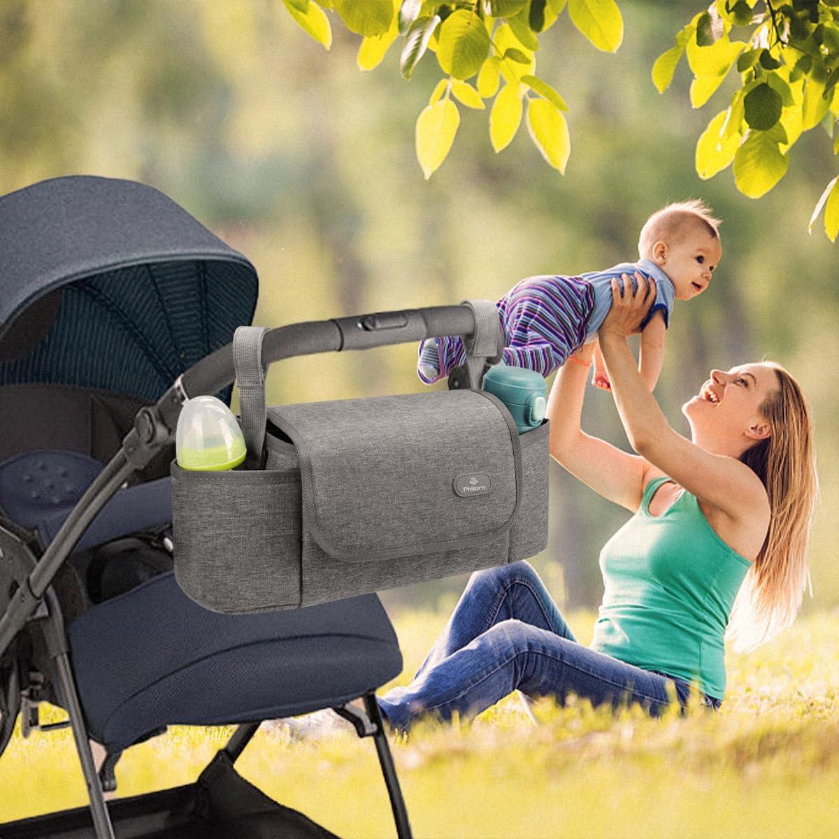Bolsa Organizadora para Carriola Philorn Gris con Portavasos