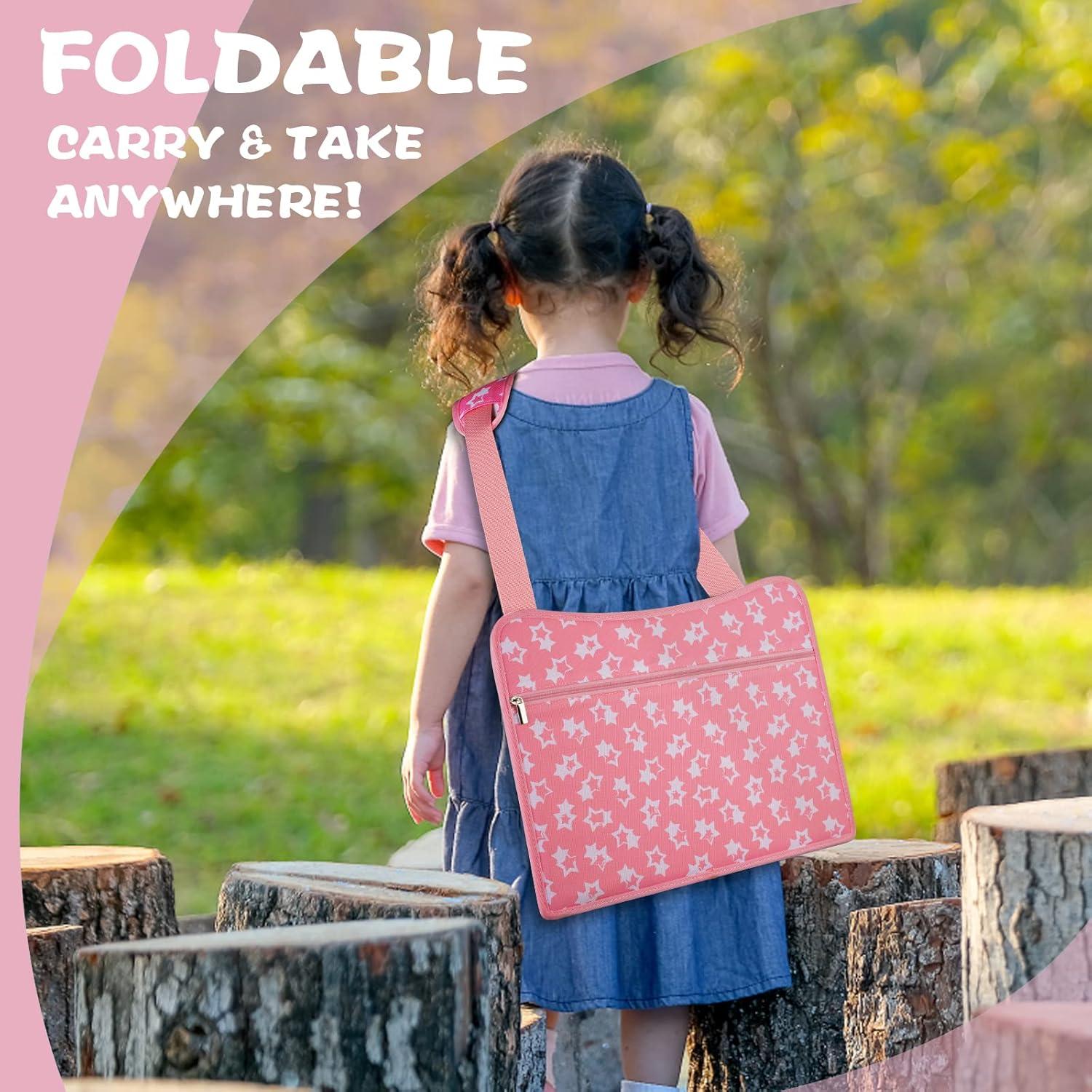 Bandeja de Viaje para Niños MENZOKE Rosa con Soporte para Tableta