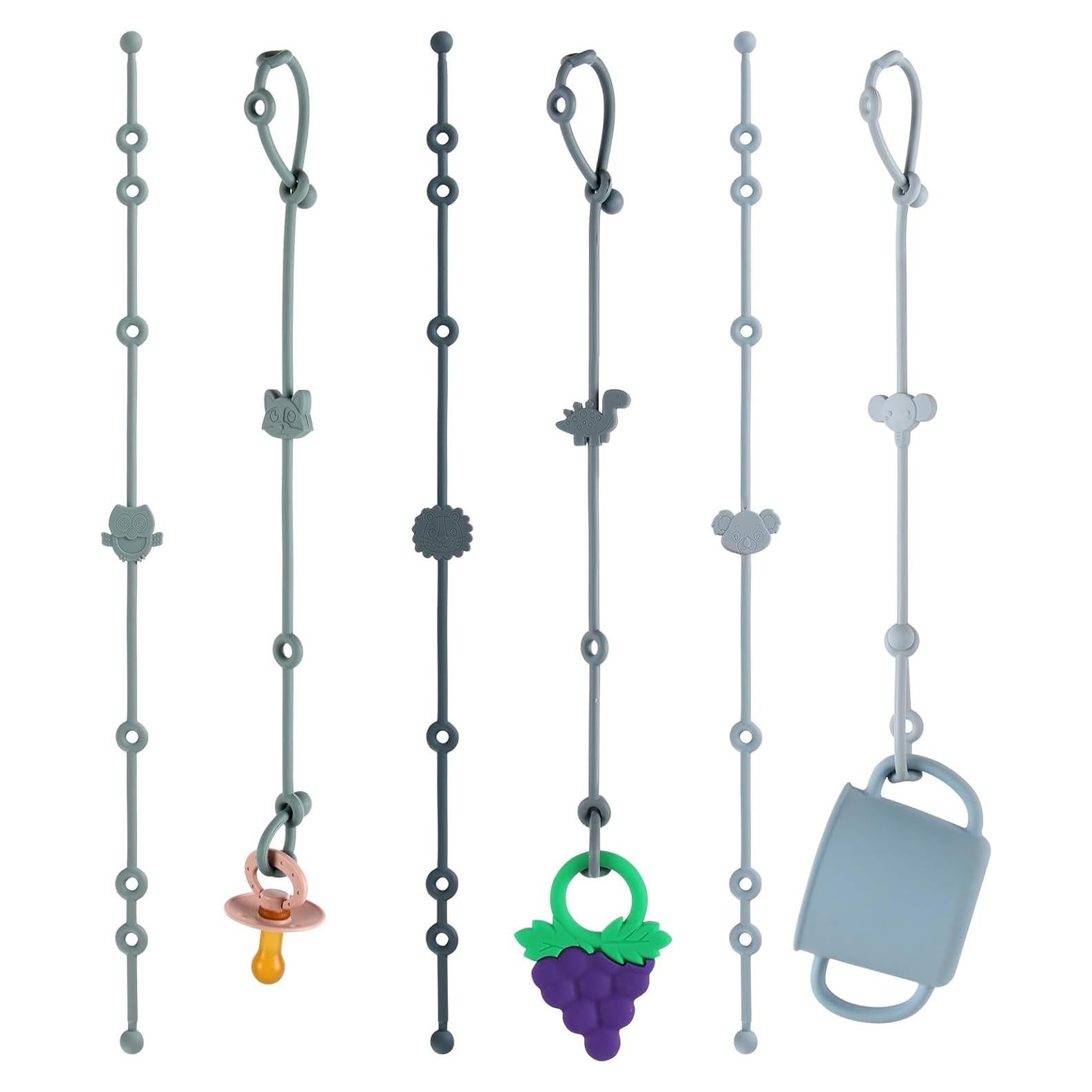 Paquete de 6 correas de silicona Slotic para juguetes de bebé