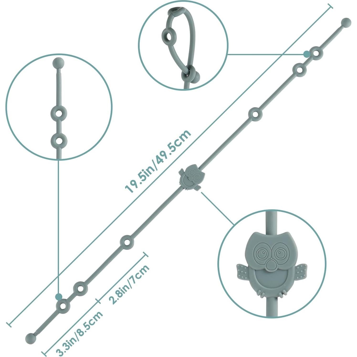 Paquete de 6 correas de silicona Slotic para juguetes de bebé