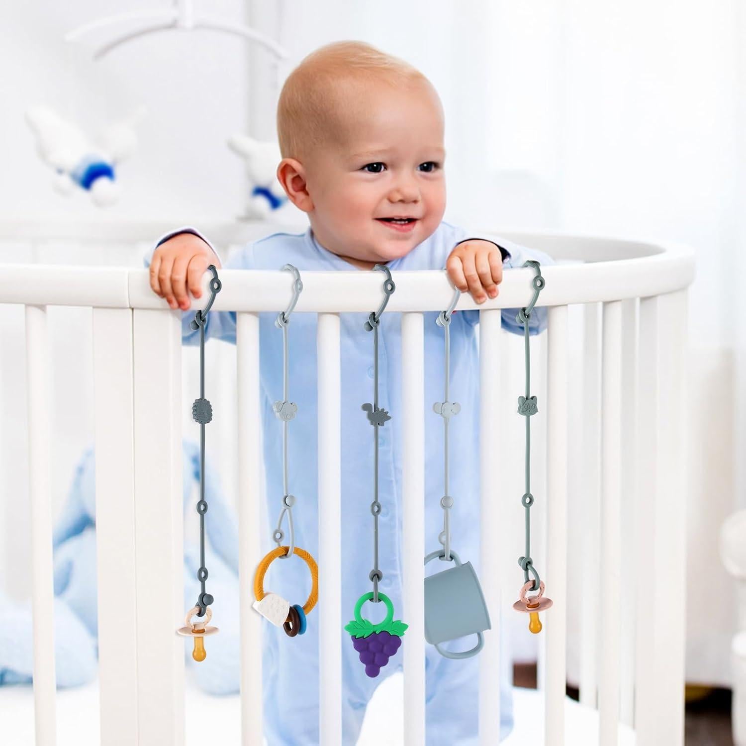 Paquete de 6 correas de silicona Slotic para juguetes de bebé