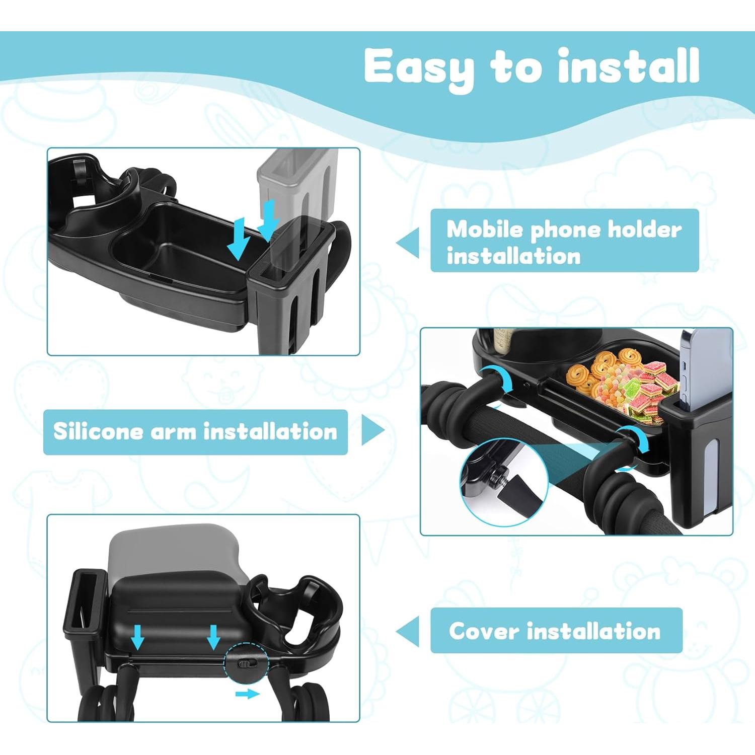Bandeja de Snacks Universal NOTEZMATE para Cochecito 3 en 1