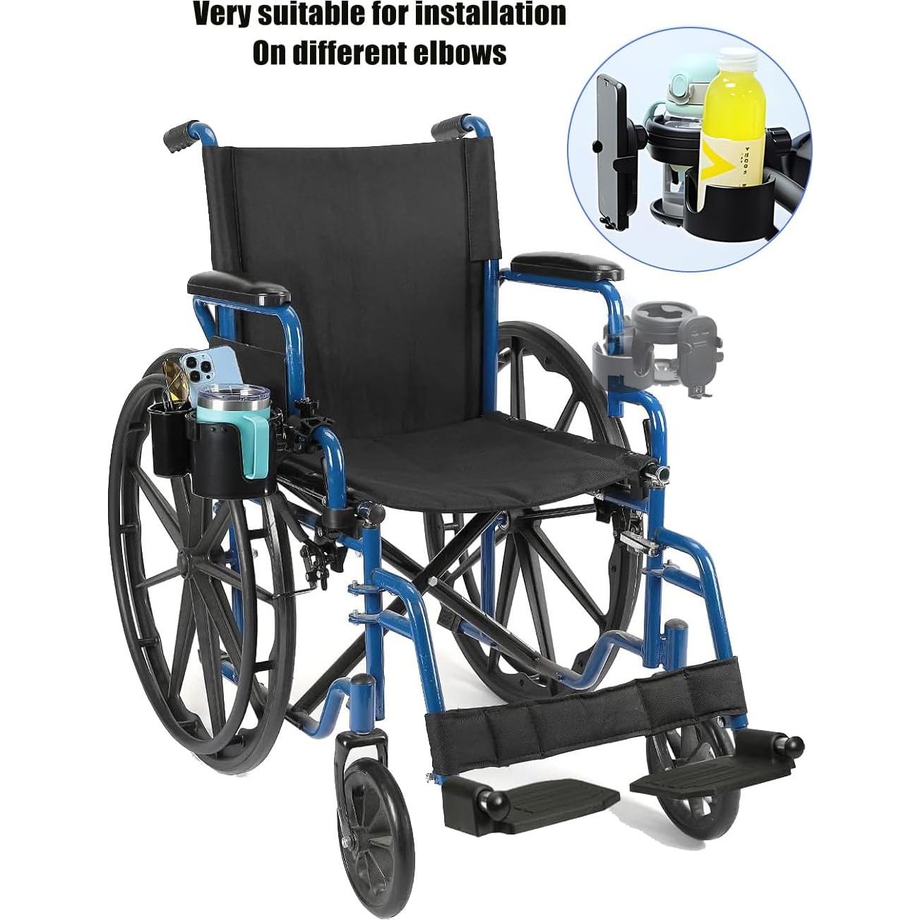 Soporte para Taza y Teléfono GFERTRE 3 en 1 para Sillas de Ruedas