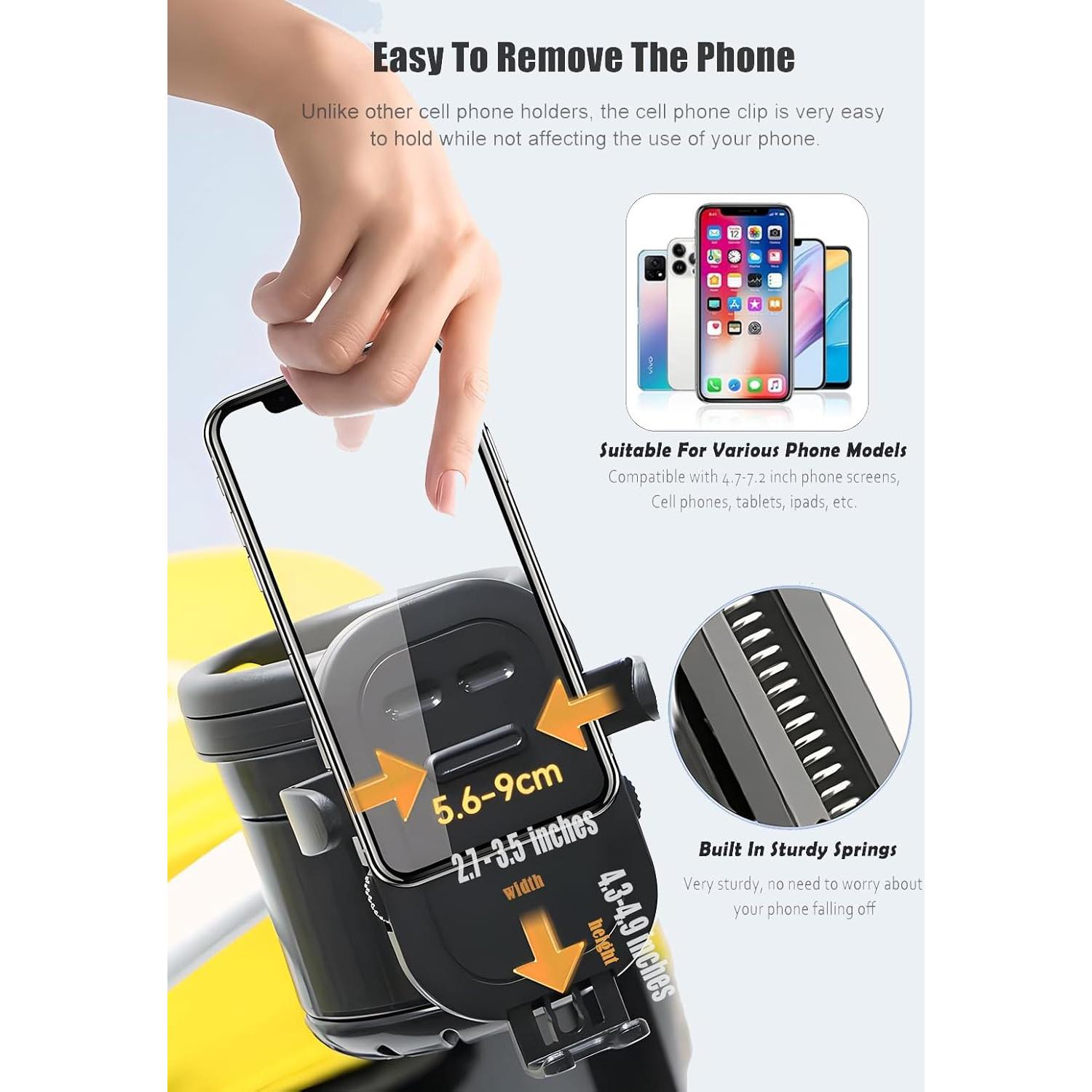 Soporte para Taza y Teléfono GFERTRE 3 en 1 para Sillas de Ruedas