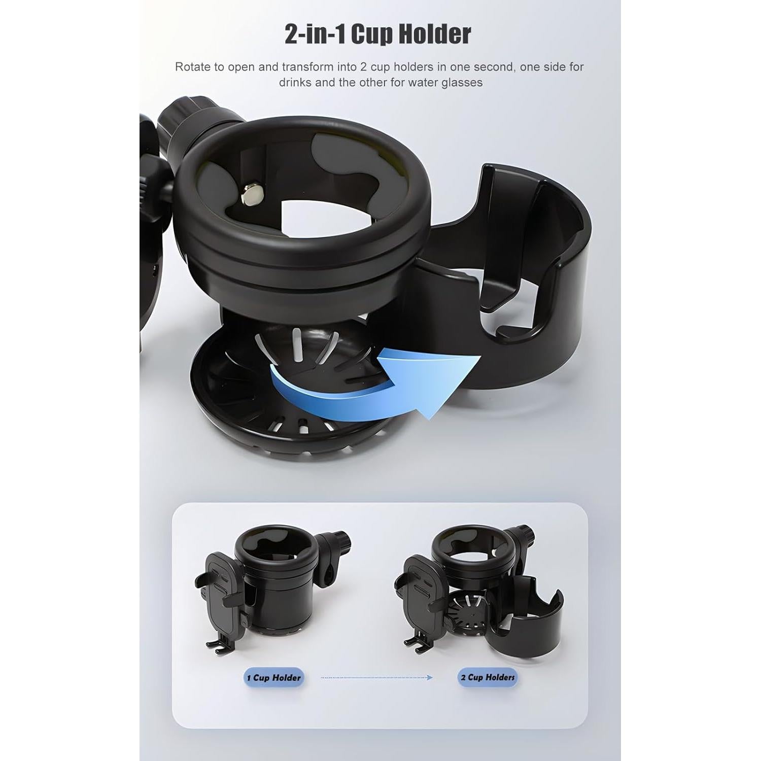 Soporte para Taza y Teléfono GFERTRE 3 en 1 para Sillas de Ruedas