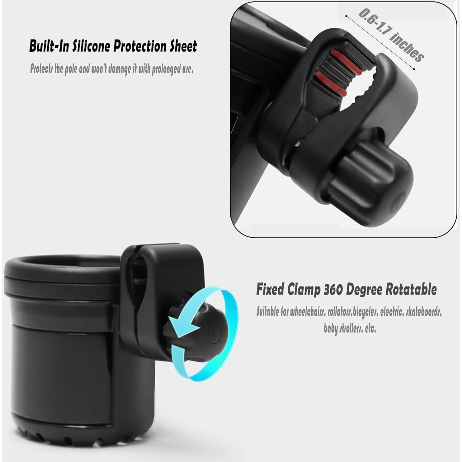 Soporte para Taza y Teléfono GFERTRE 3 en 1 para Sillas de Ruedas