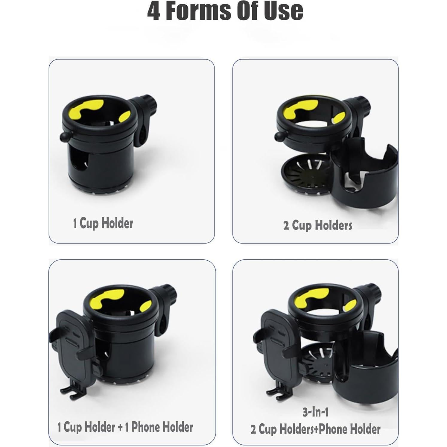 Soporte para Taza y Teléfono GFERTRE 3 en 1 para Sillas de Ruedas