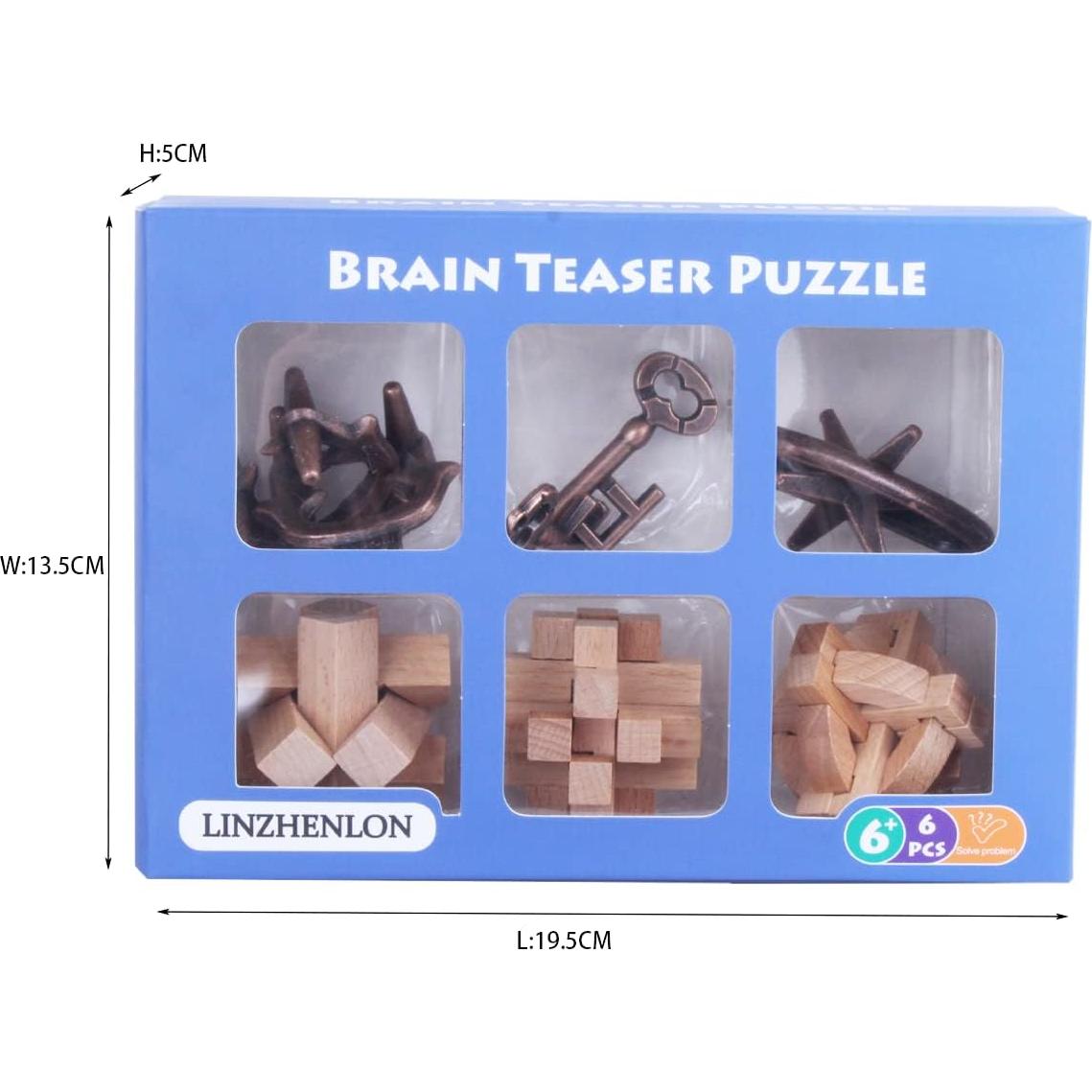 Rompecabezas de Metal LFLQ 6 Piezas Educativo Oro