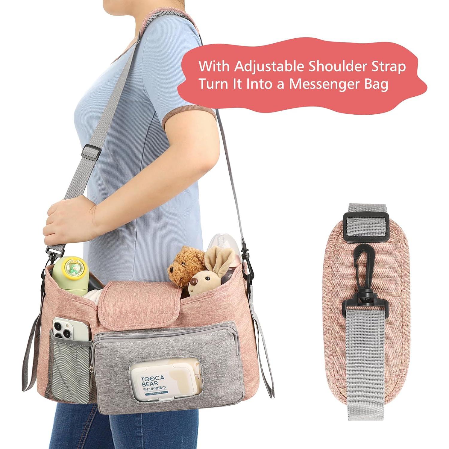 Organizador Universal para Carriola Accmor Rosa con Soporte de Taza