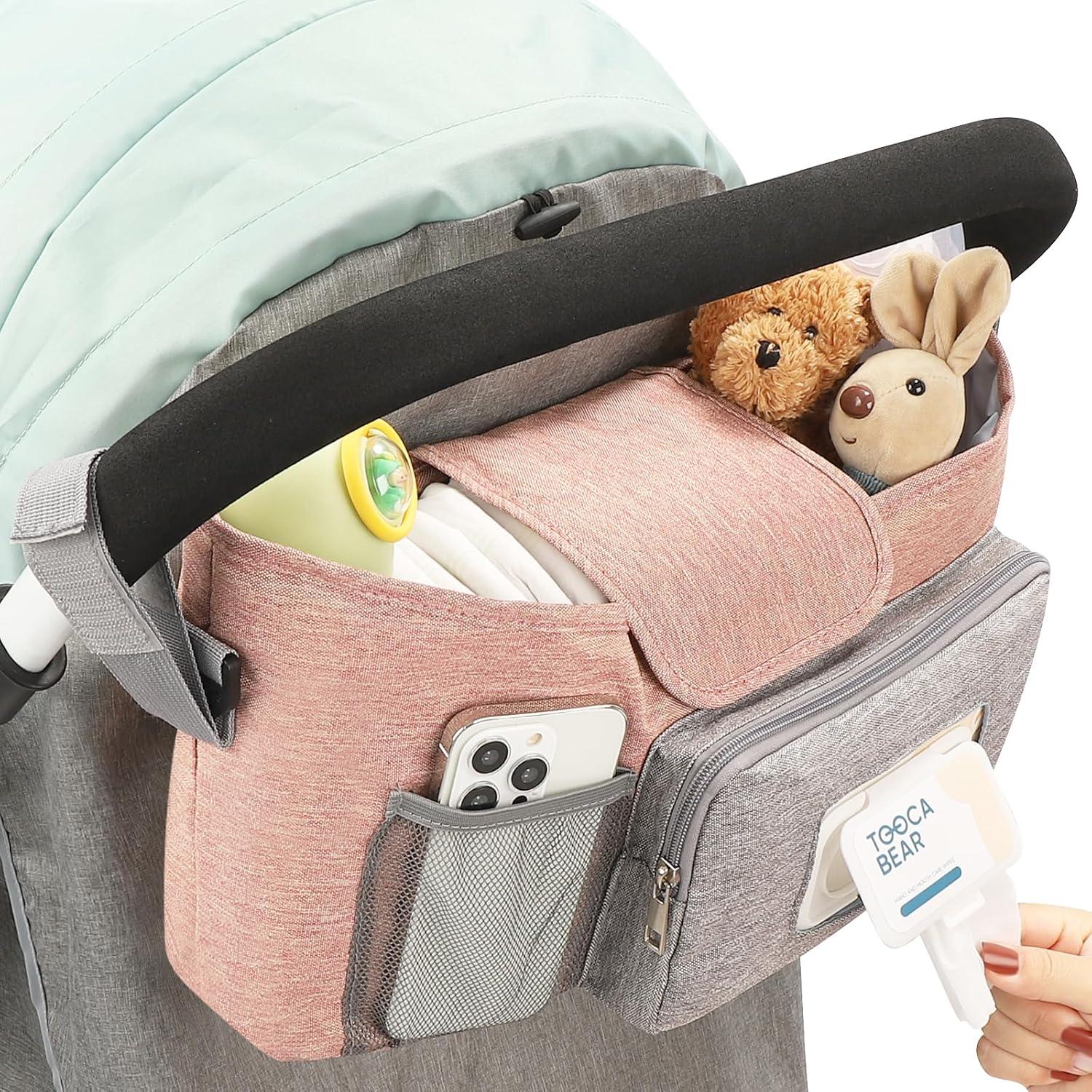 Organizador Universal para Carriola Accmor Rosa con Soporte de Taza