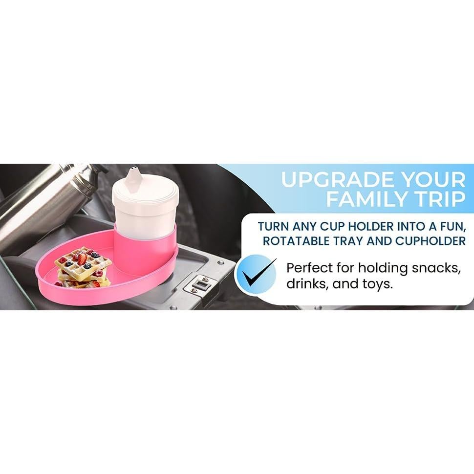Bandeja de Viaje para Niños MommyMob Rosa - Portavasos Universal