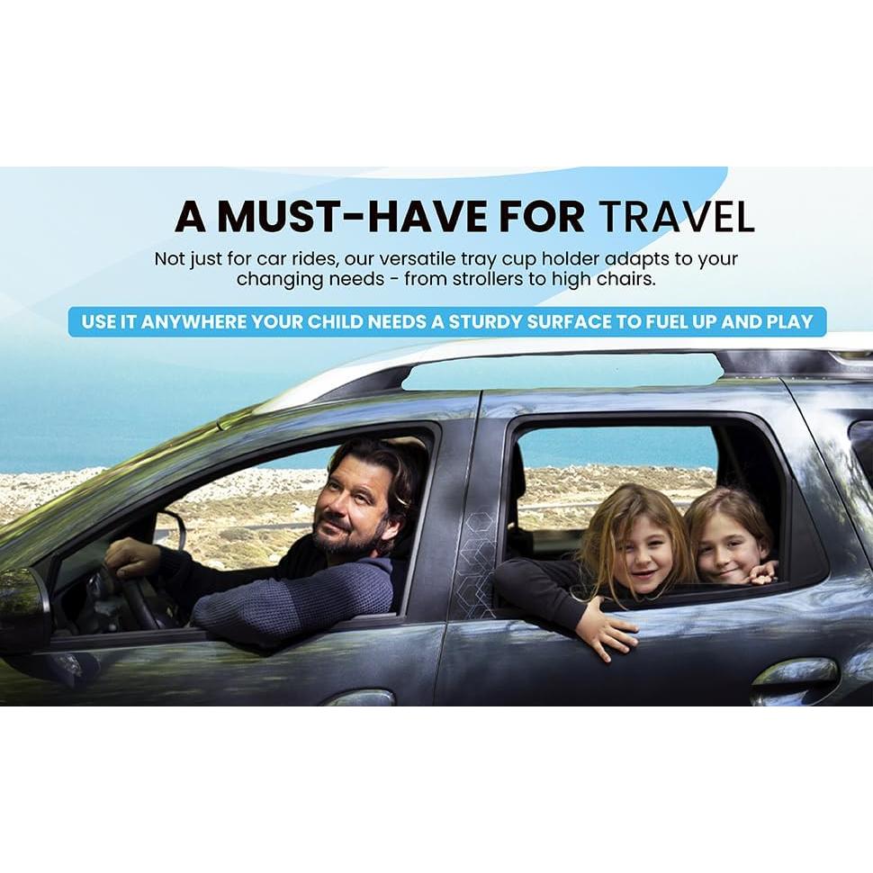 Bandeja de Viaje para Niños MommyMob Rosa - Portavasos Universal