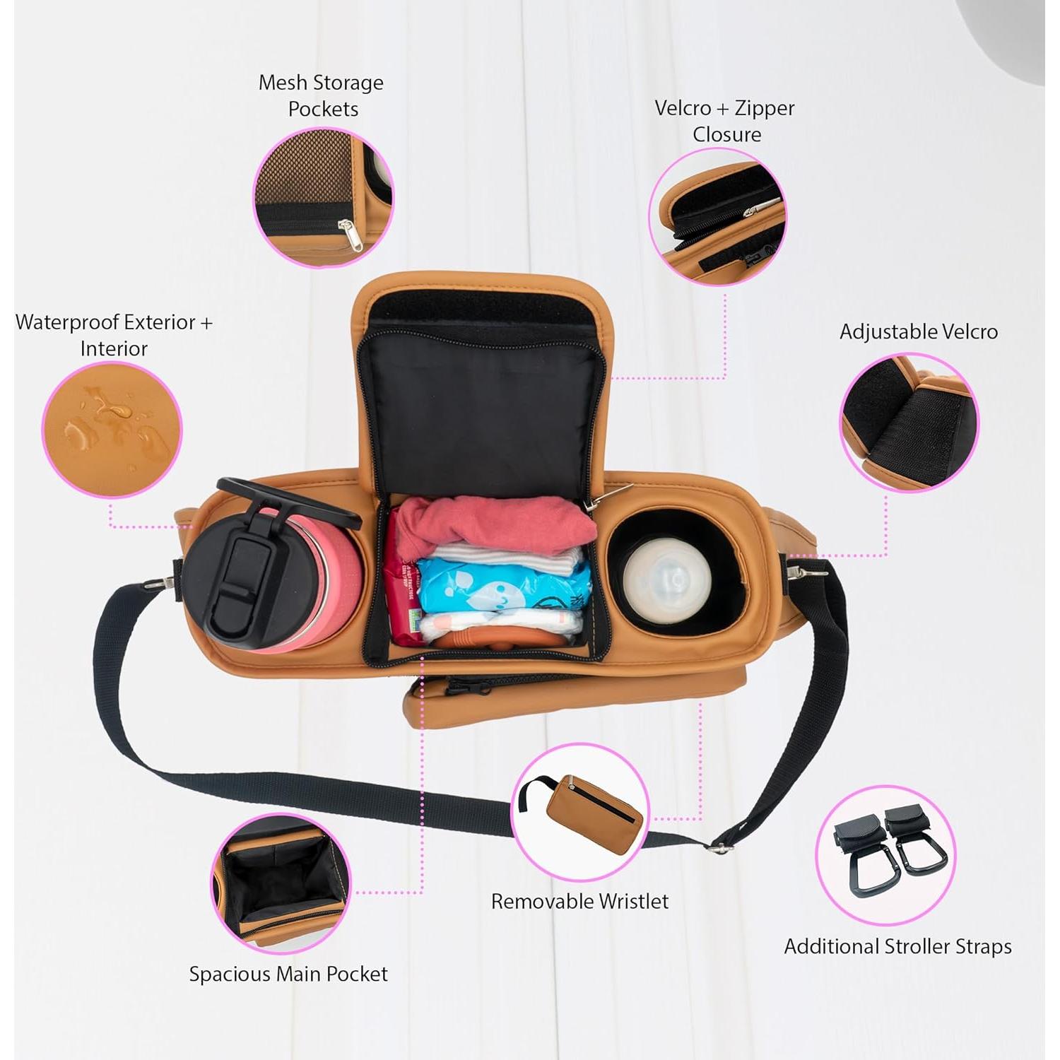 Caddy para Cochecito Mama Lubu de Cuero Vegano Impermeable