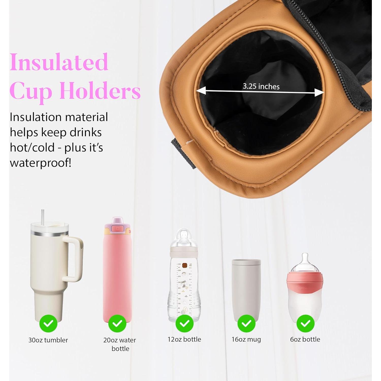 Caddy para Cochecito Mama Lubu de Cuero Vegano Impermeable