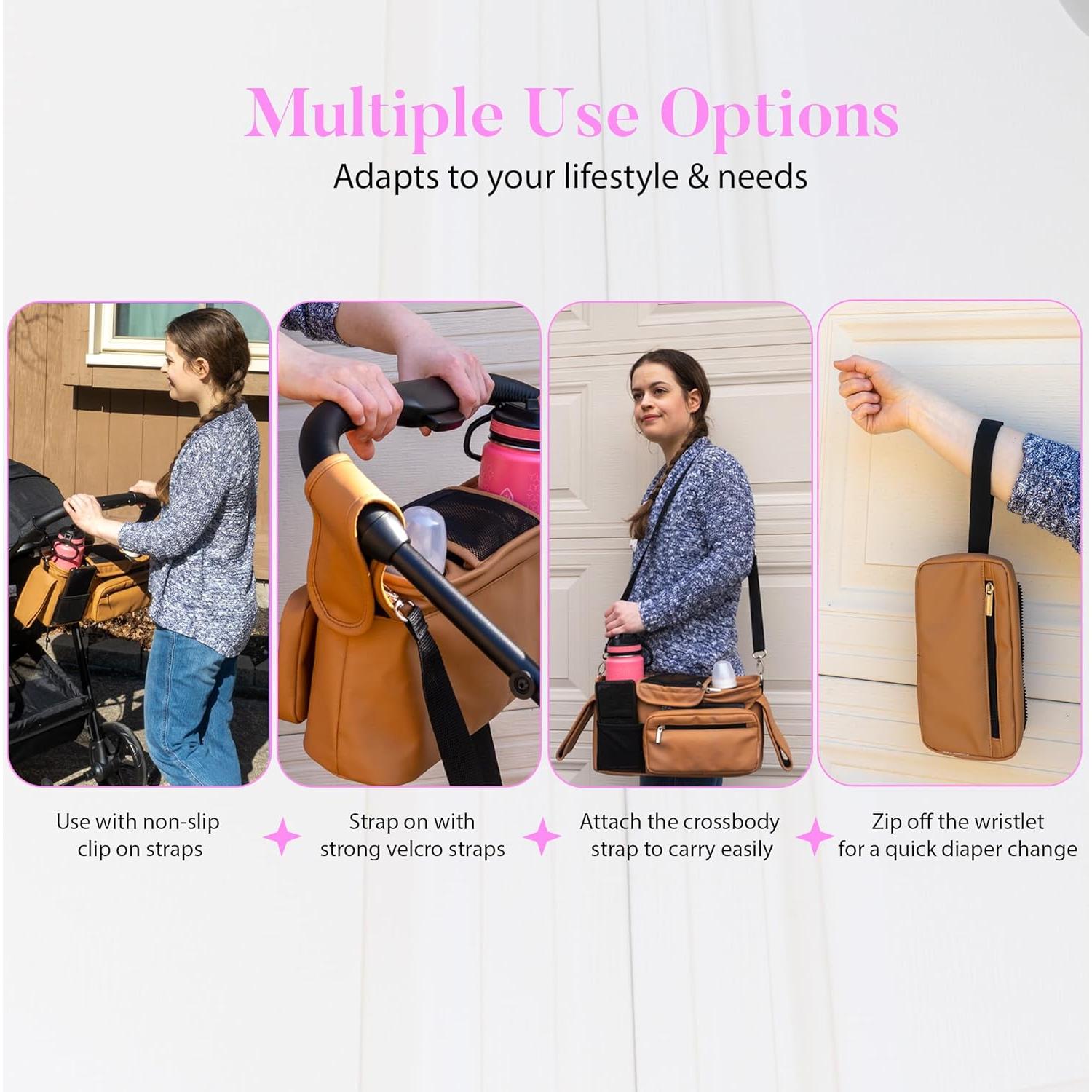 Caddy para Cochecito Mama Lubu de Cuero Vegano Impermeable