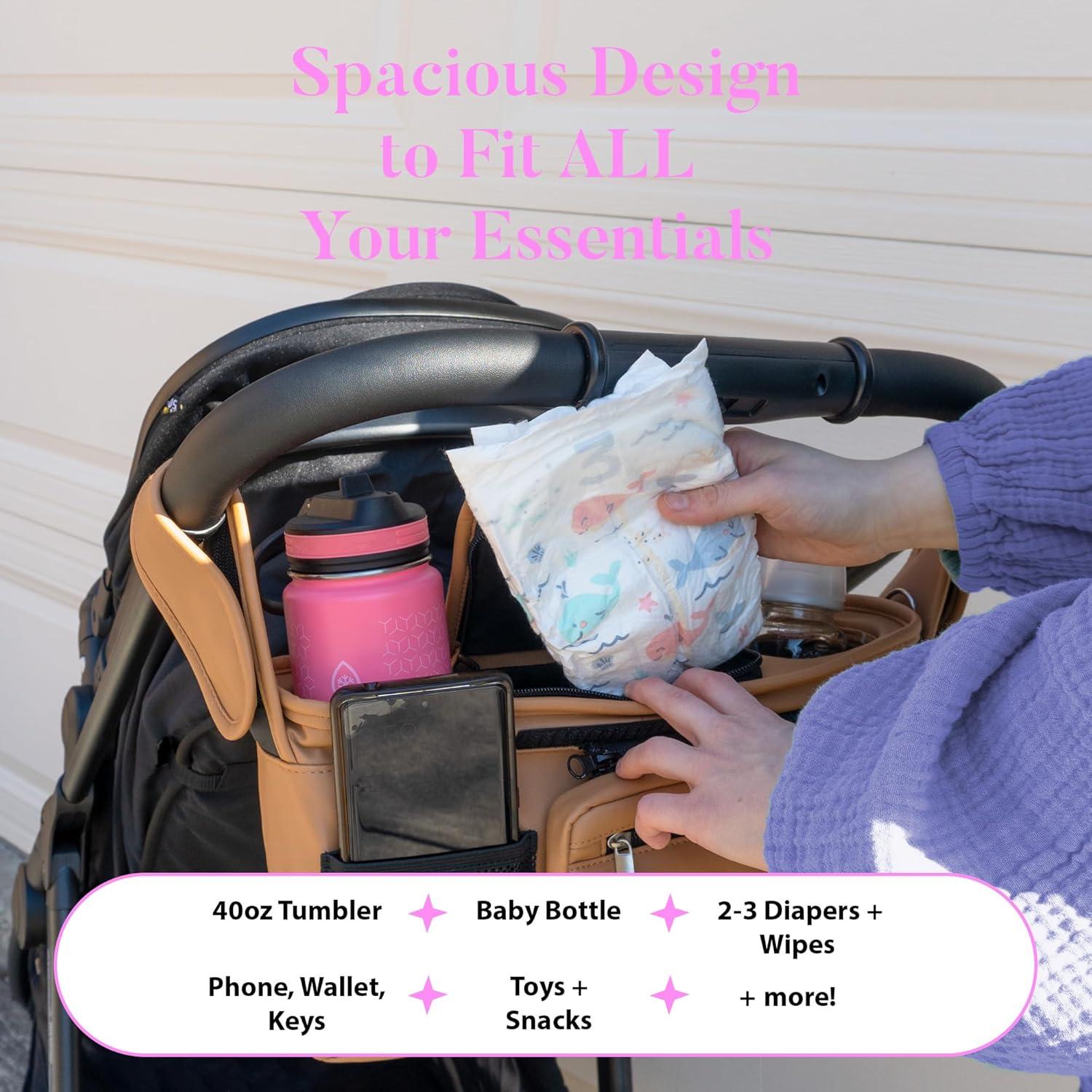 Caddy para Cochecito Mama Lubu de Cuero Vegano Impermeable