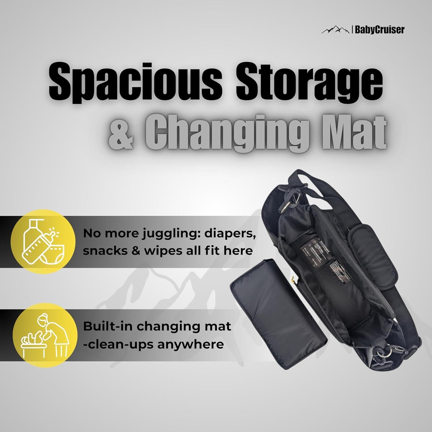 Organizador de Cochecito BabyCruiser con Cambiador y Soporte para Vaso