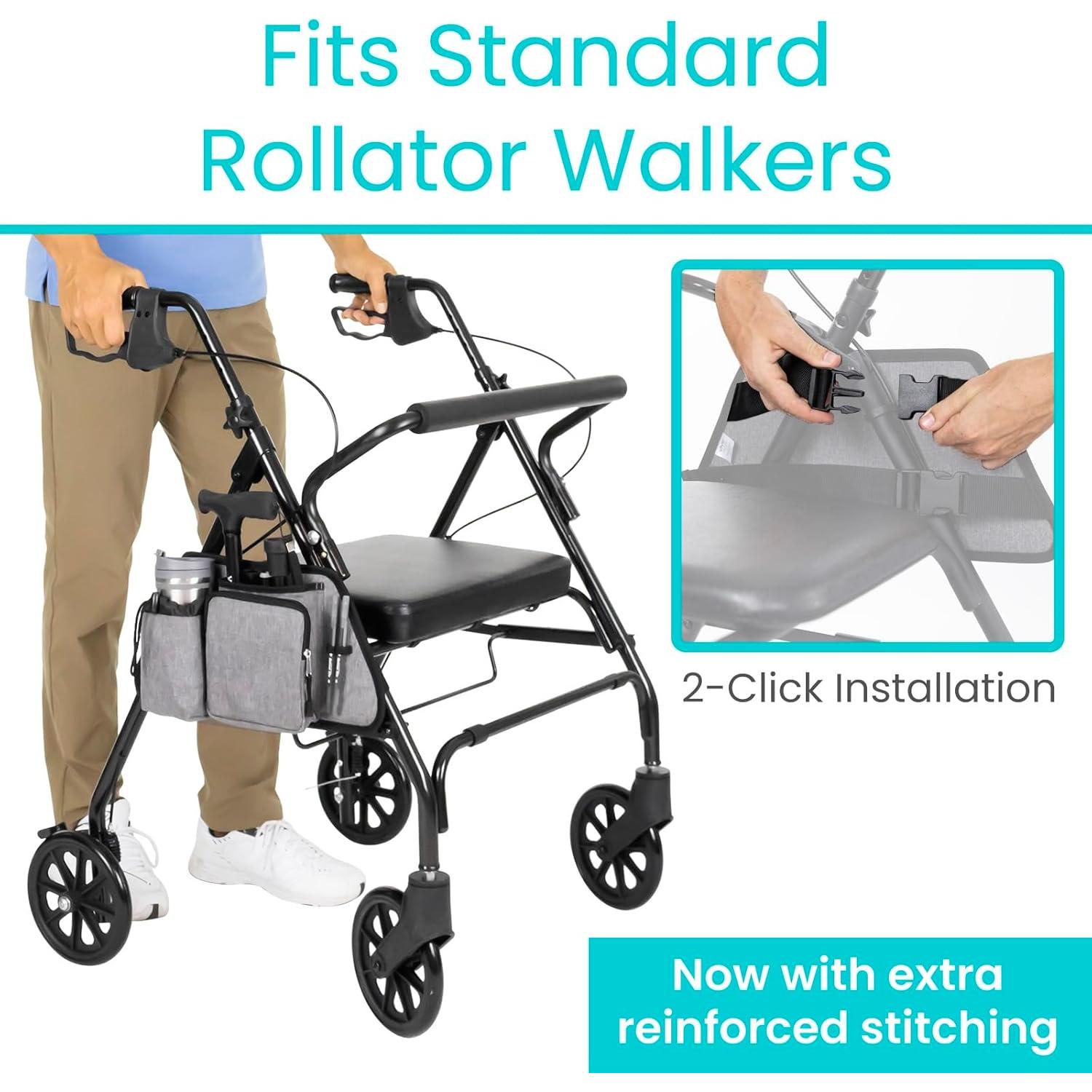 Bolsa Lateral Vive para Andadores y Sillas de Ruedas - Gris