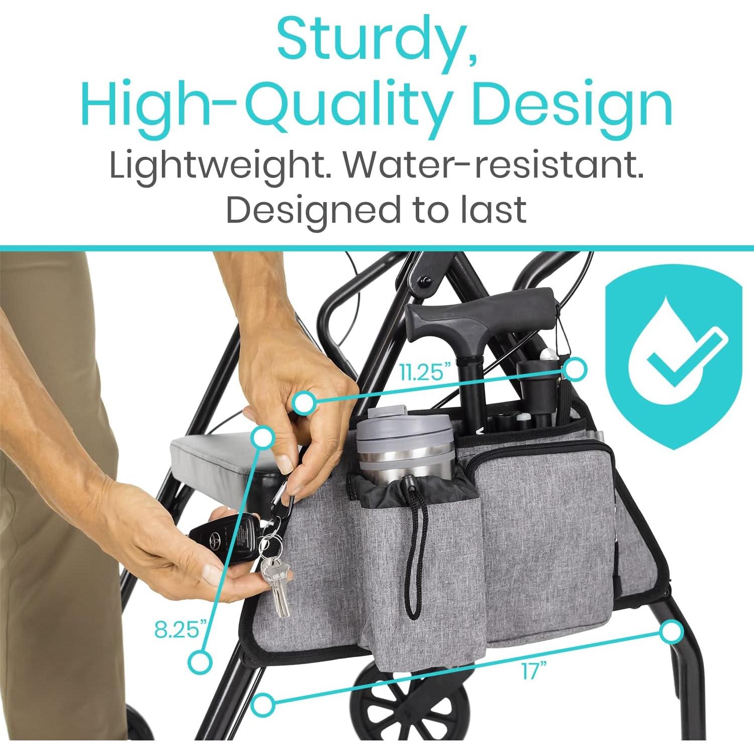 Bolsa Lateral Vive para Andadores y Sillas de Ruedas - Gris