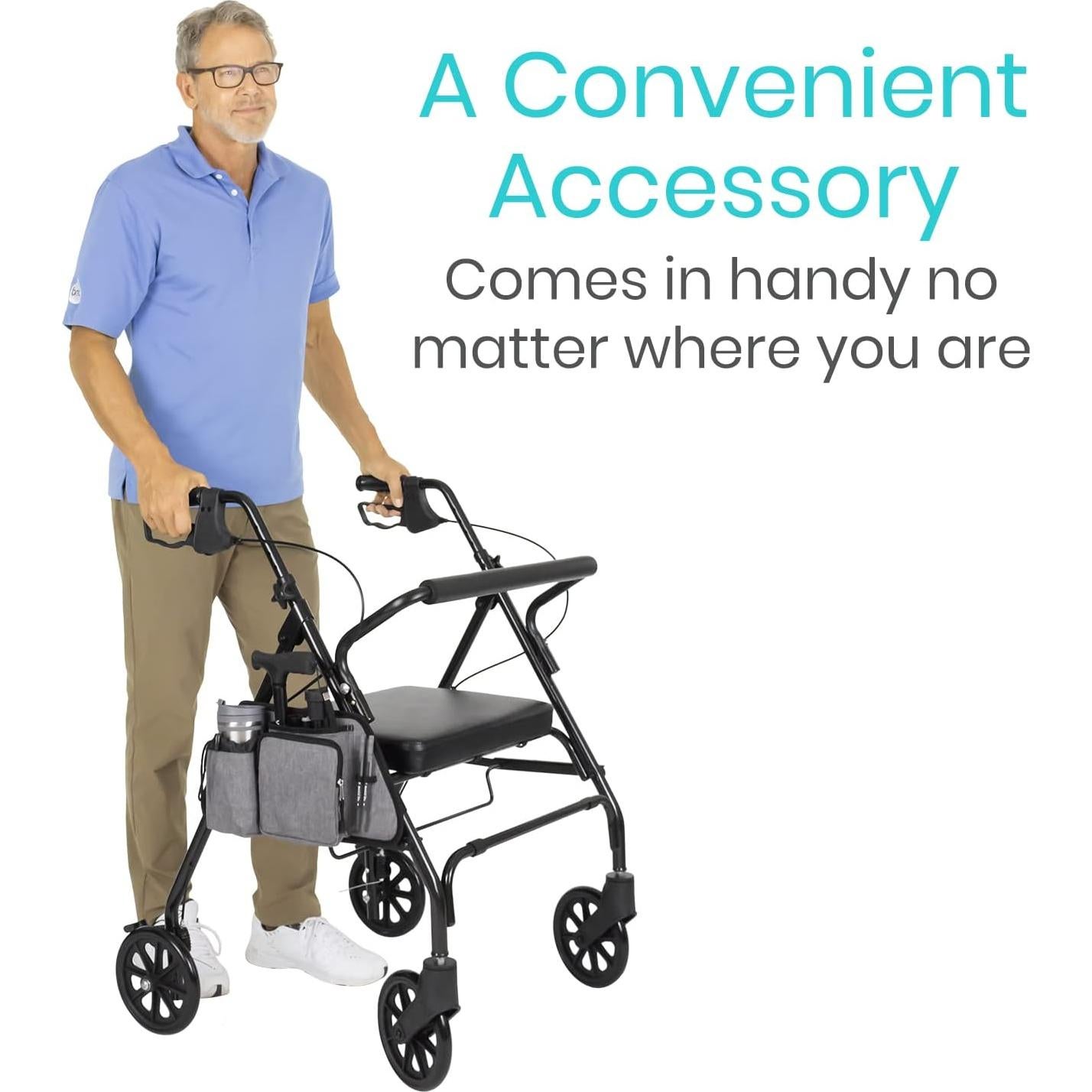 Bolsa Lateral Vive para Andadores y Sillas de Ruedas - Gris