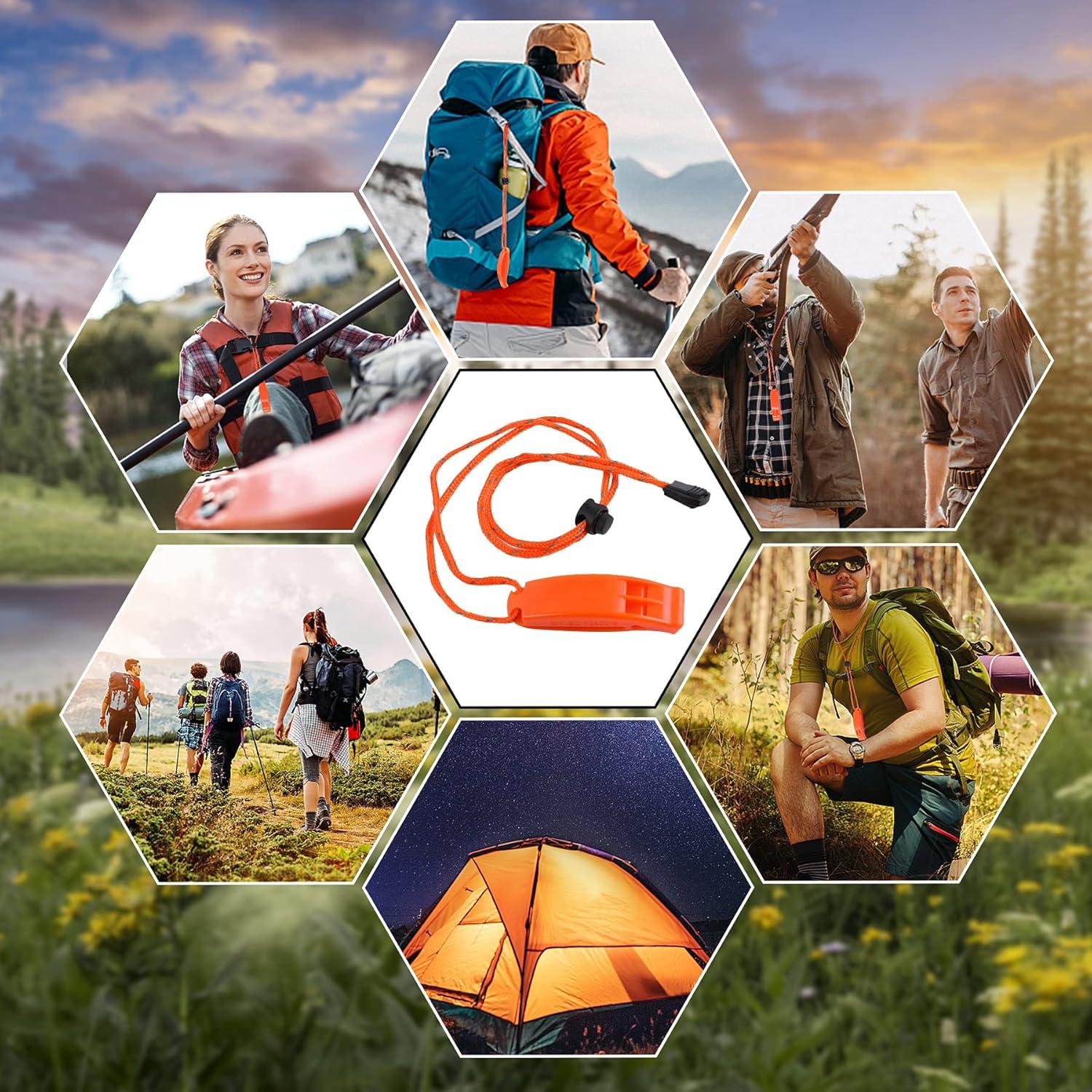 Silbatos de Seguridad JULBEAR 6PCS con Cordón Reflectante