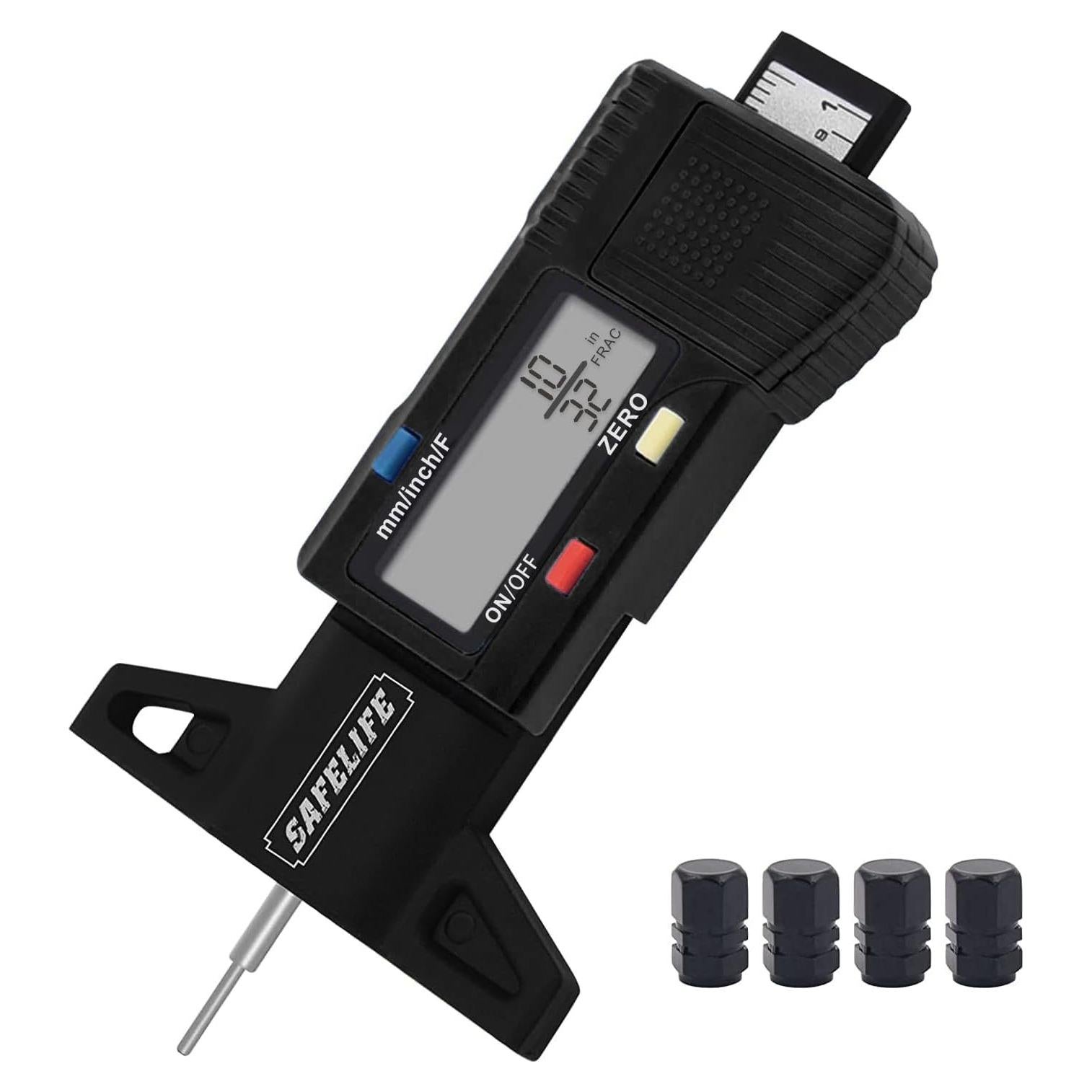 Medidor Digital de Profundidad de Banda de Rodadura SAFELIFE - Negro