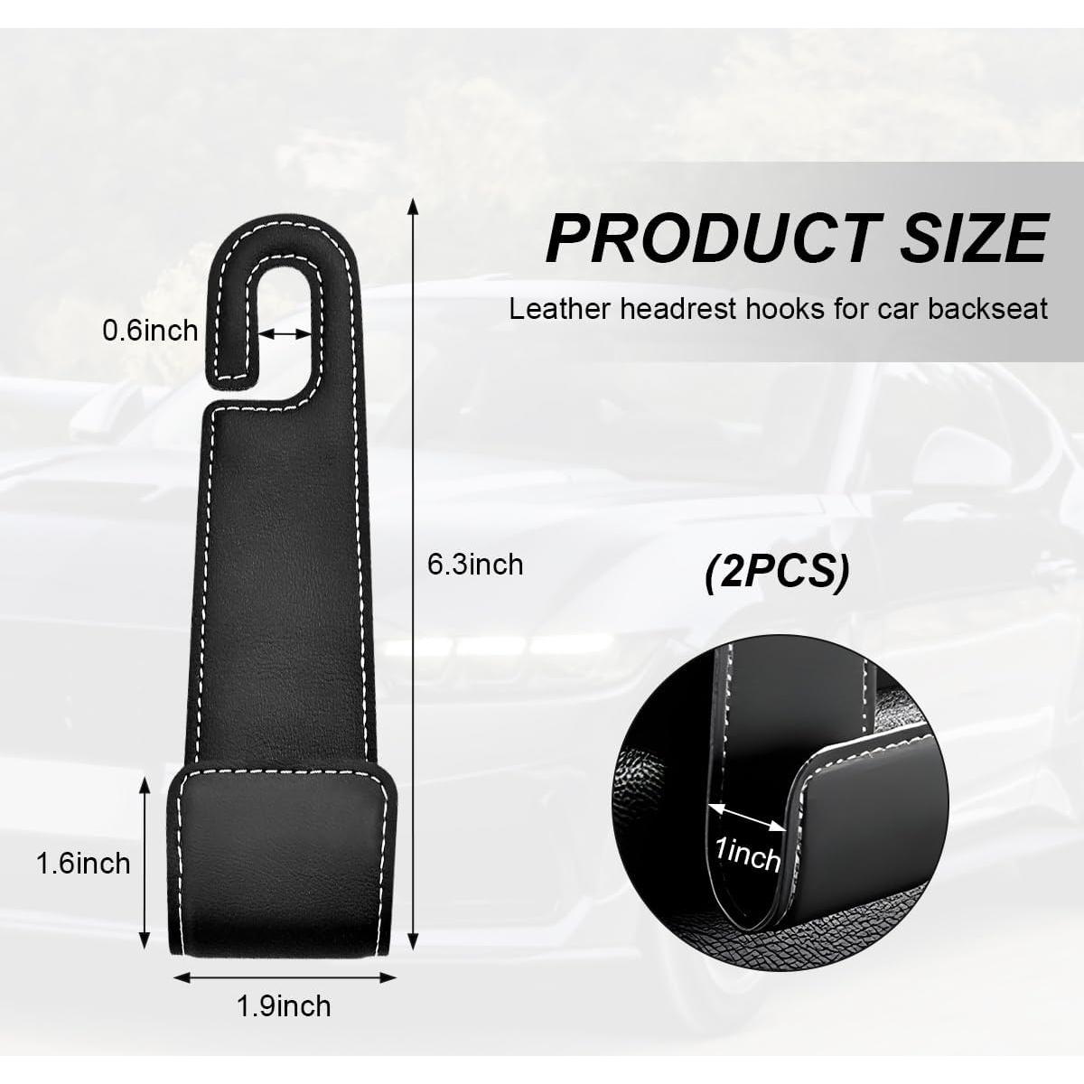 Ganchos para Reposacabezas de Coche FSTURIOS - 2 PCS Negro